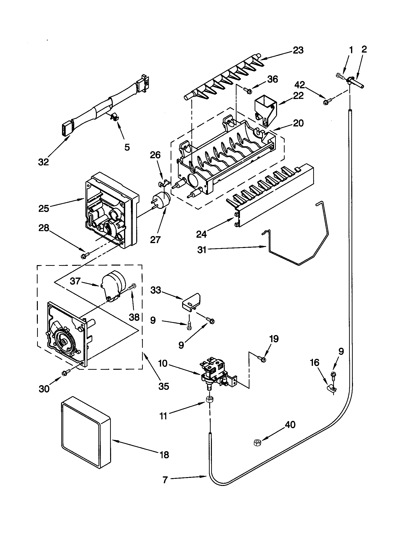 Kenmore 10659227991 icemaker diagram