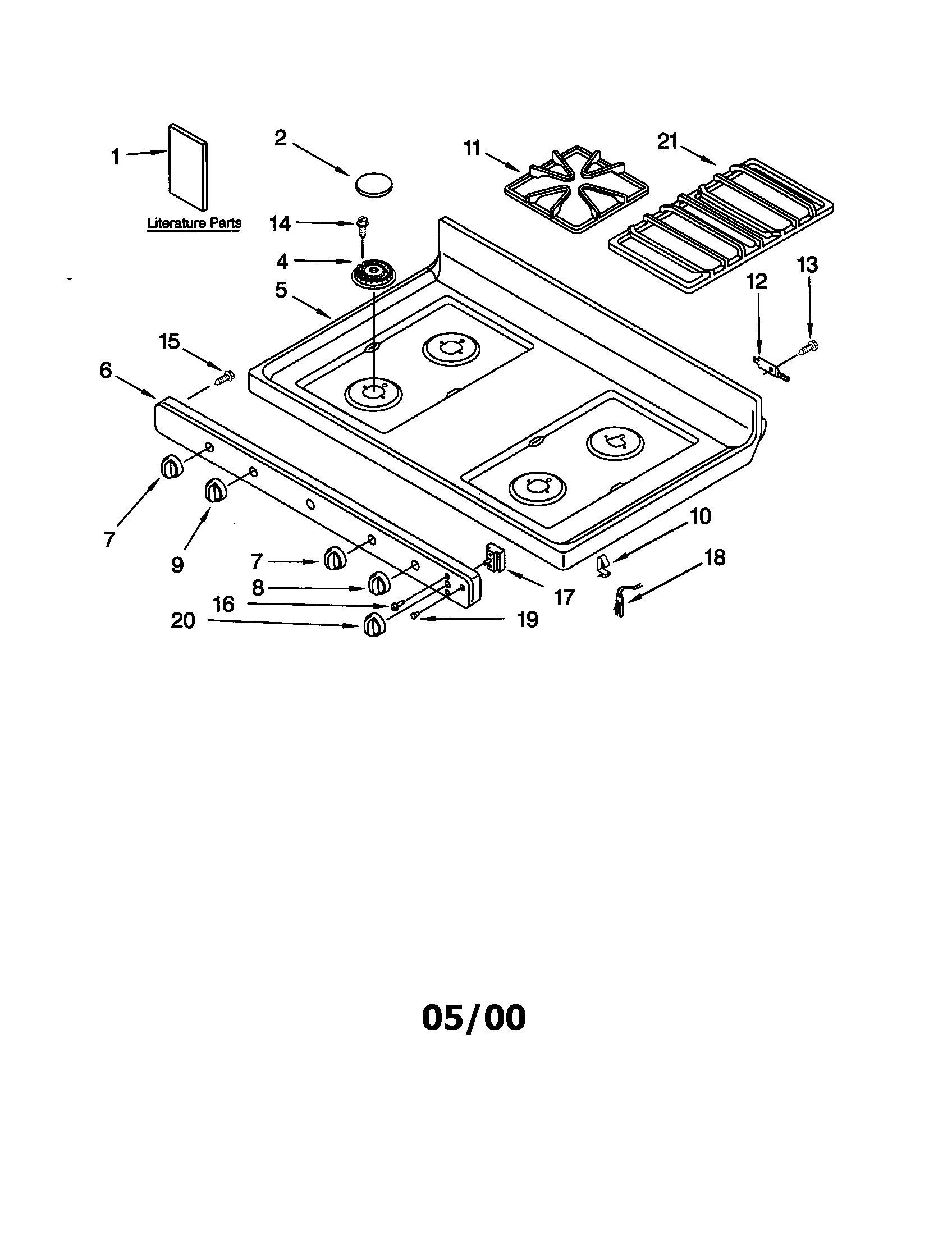Kenmore 66575849001 cooktop diagram