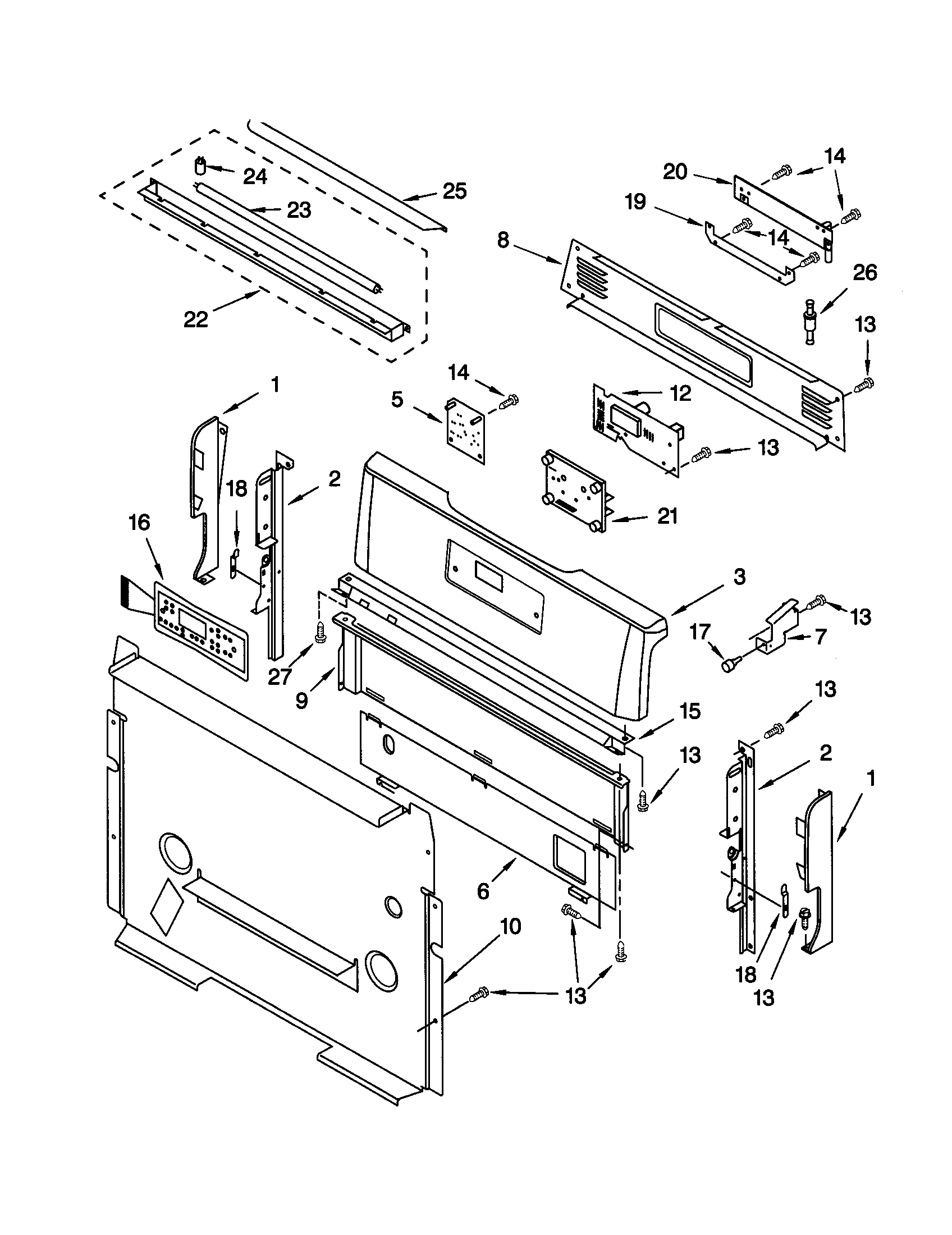 Kenmore 66575849001 control panel diagram