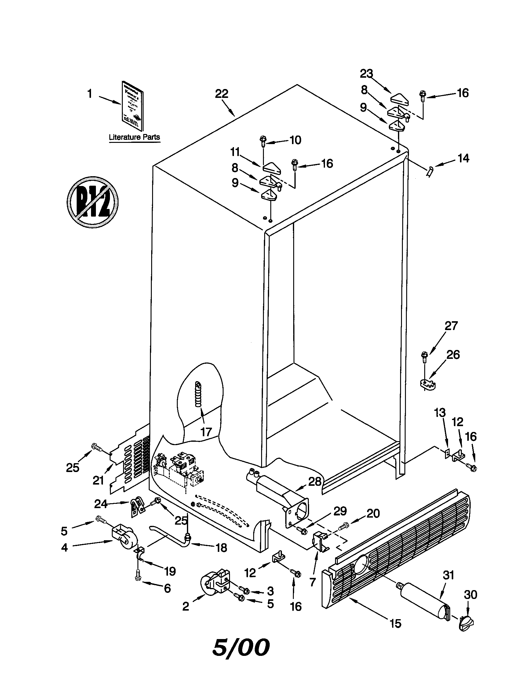 Kenmore 10650562990 cabinet diagram