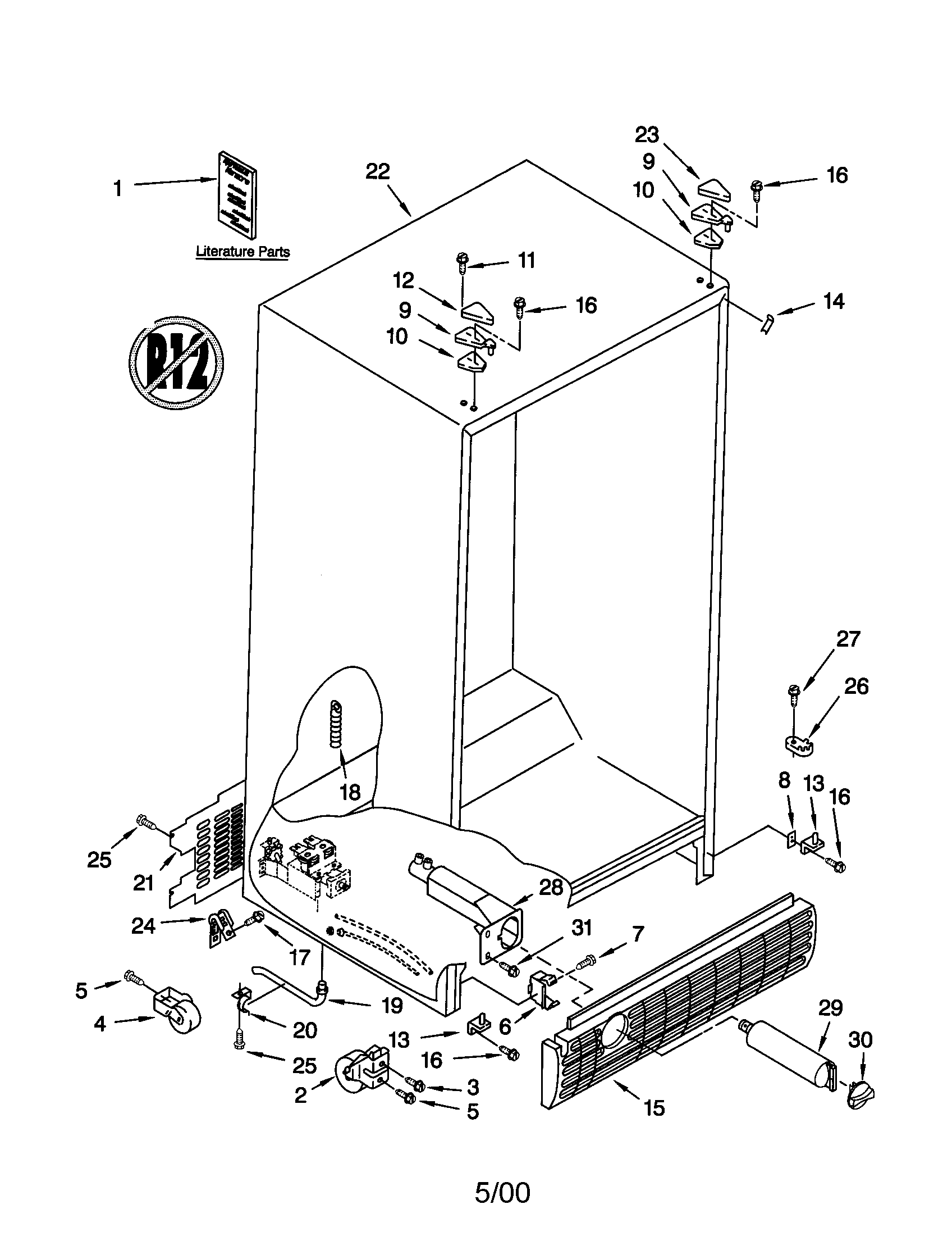 Kenmore 10659502990 cabinet diagram