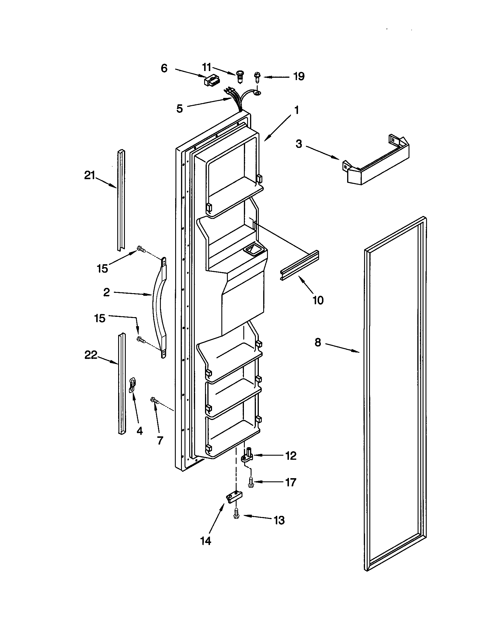 Kenmore 10659502990 freezer door diagram