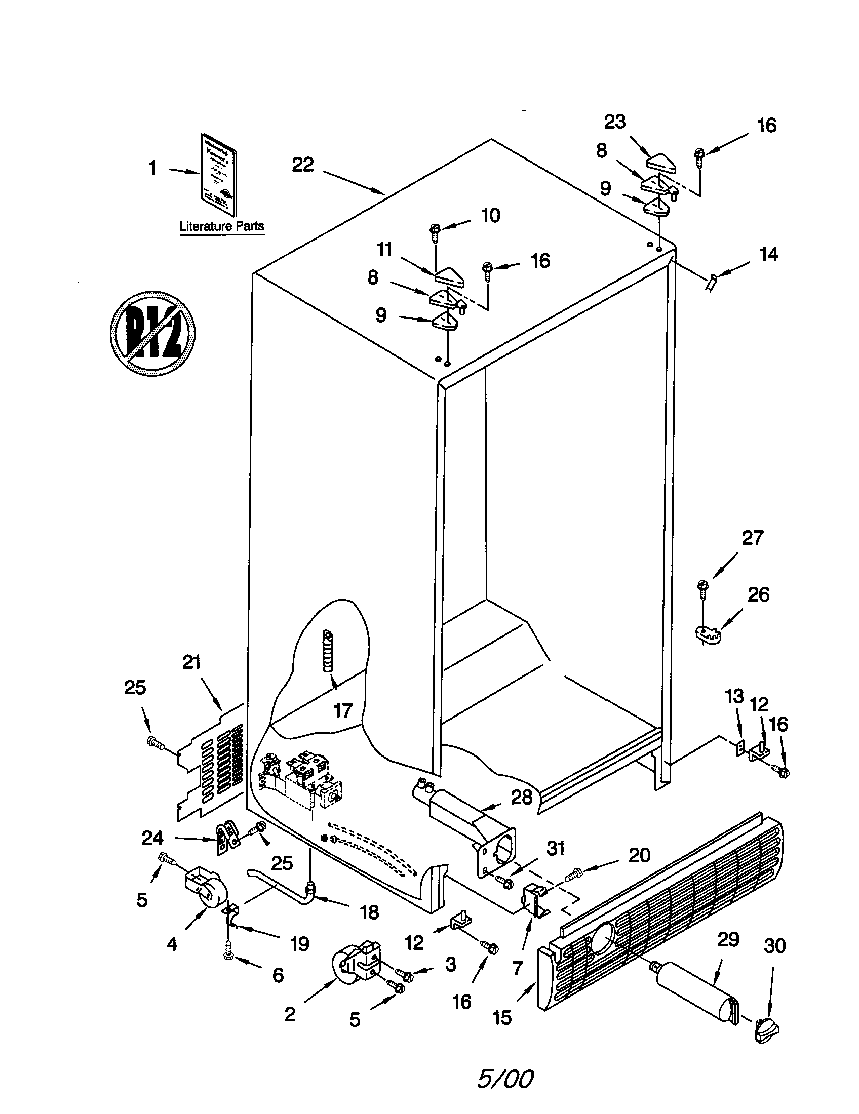 Kenmore 10659209990 cabinet diagram