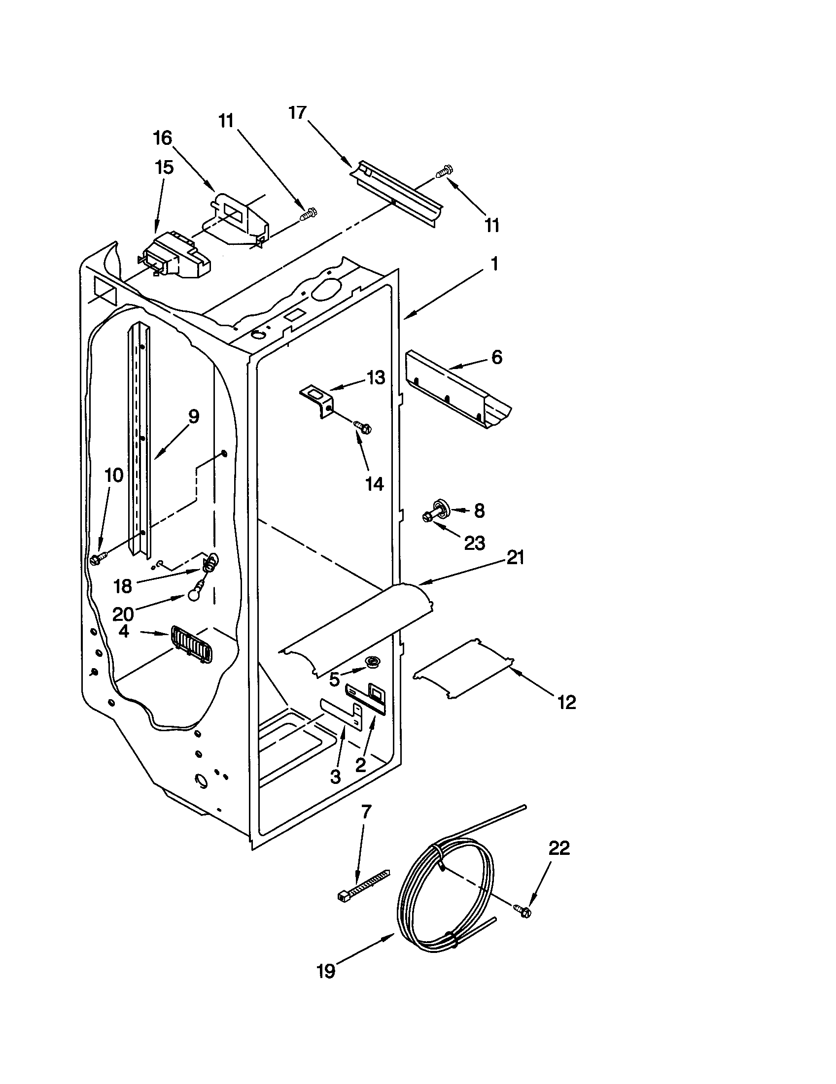 Kenmore 10659209990 refrigerator liner diagram