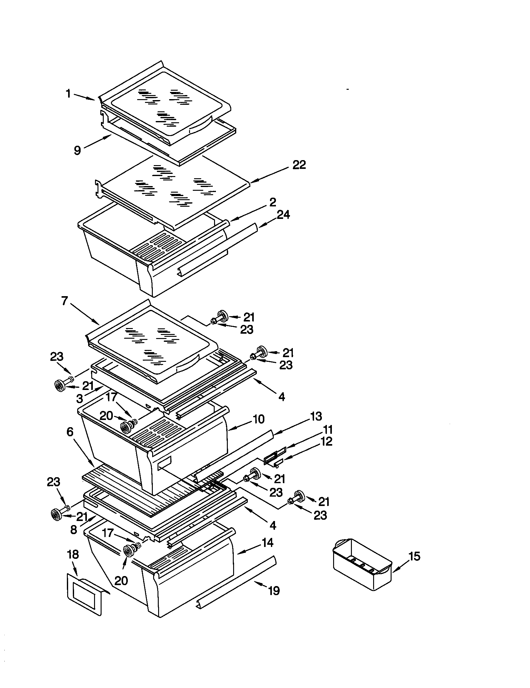 Kenmore 10659209990 refrigerator shelf diagram