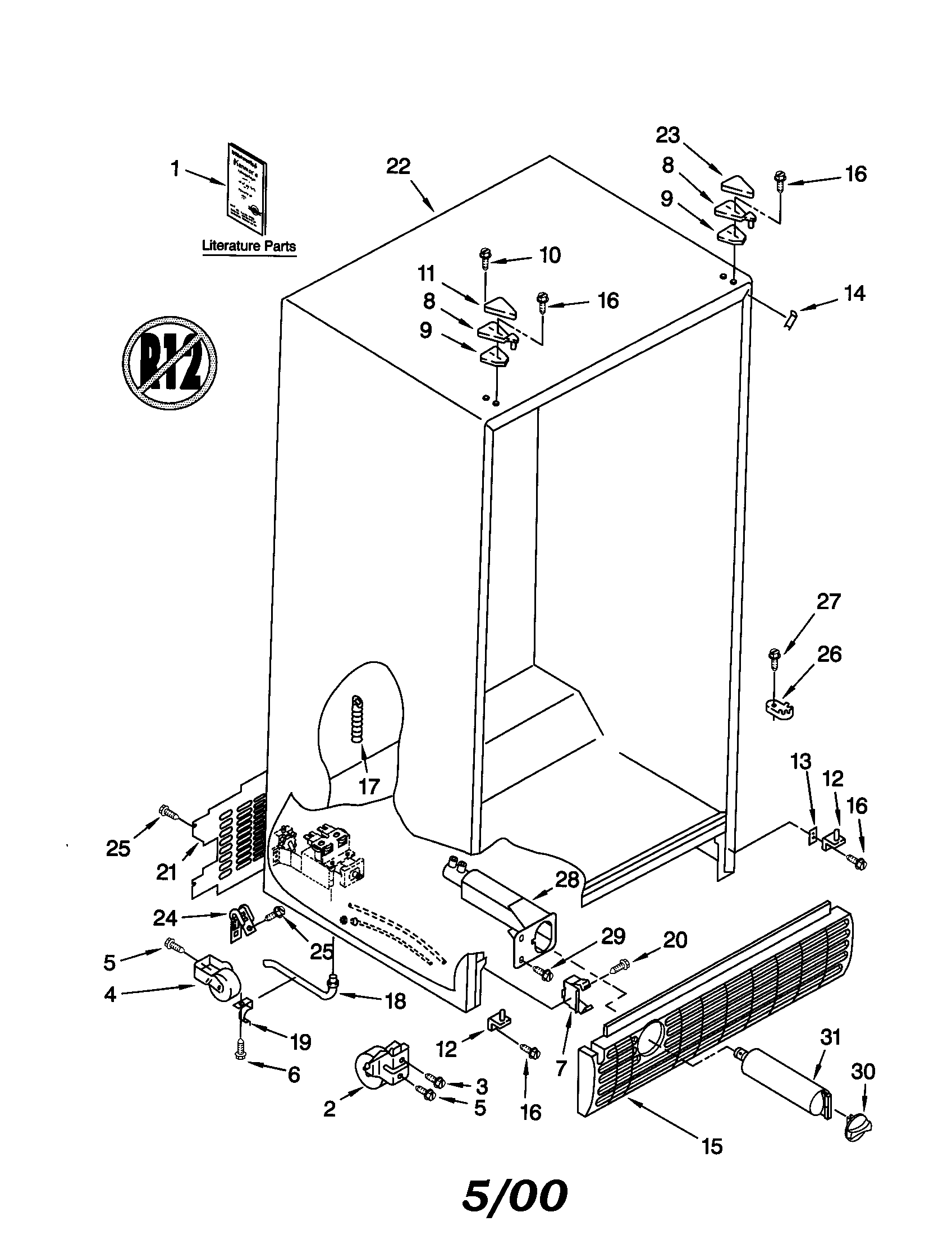Kenmore 10650264991 cabinet diagram