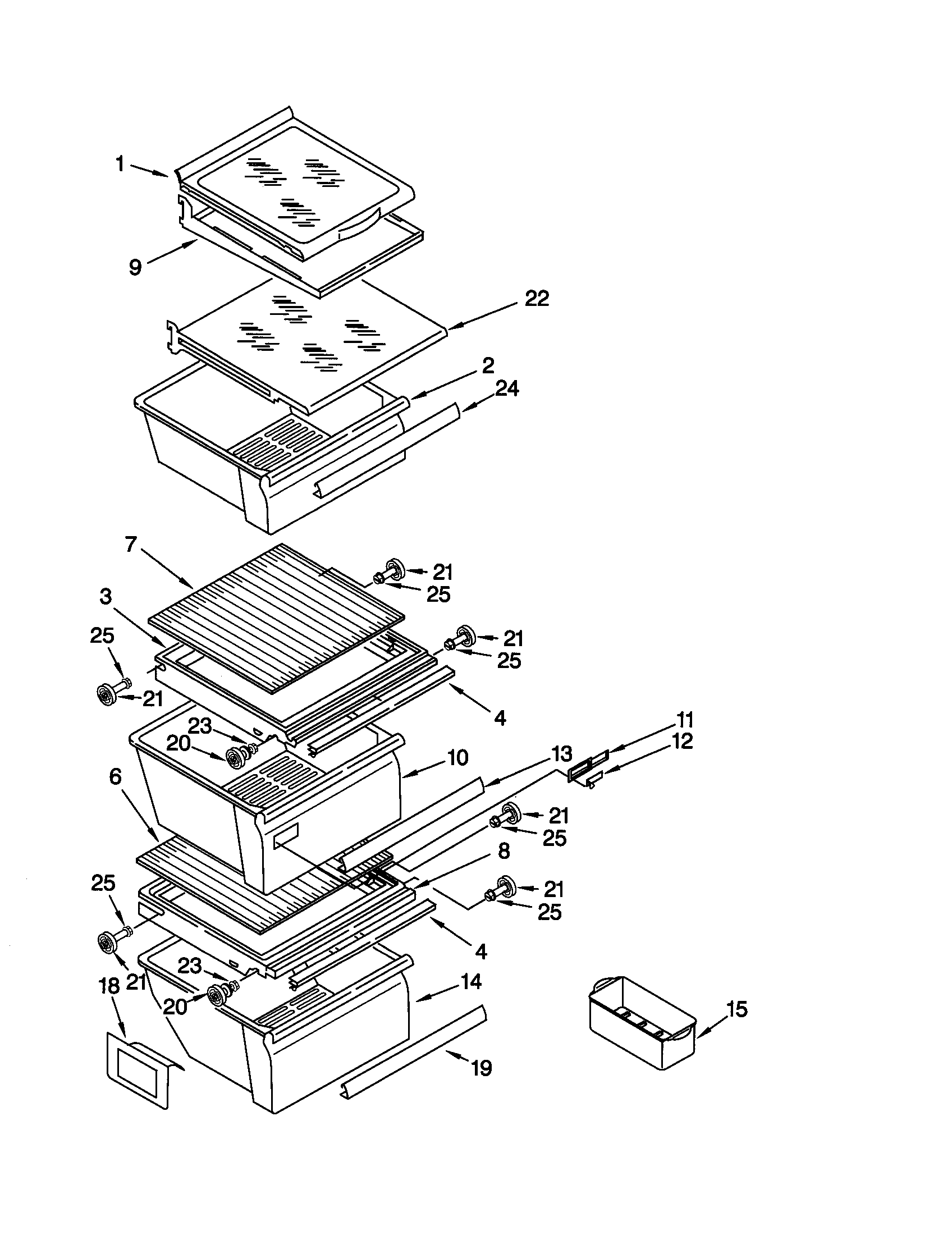 Kenmore 10650264991 refrigerator shelf diagram