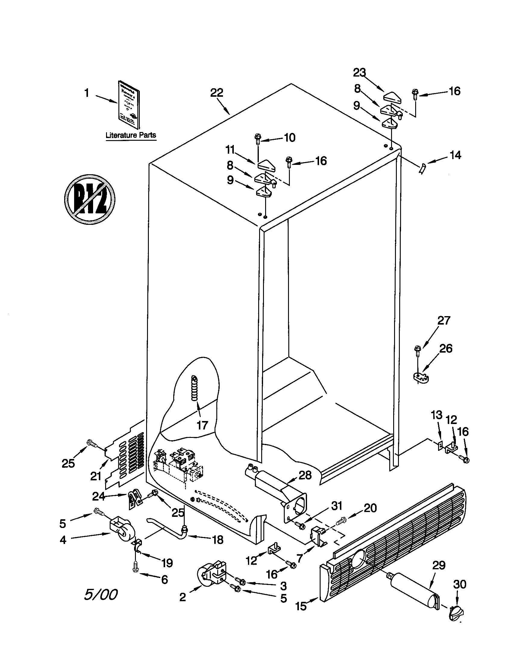 Kenmore 10659297991 cabinet diagram