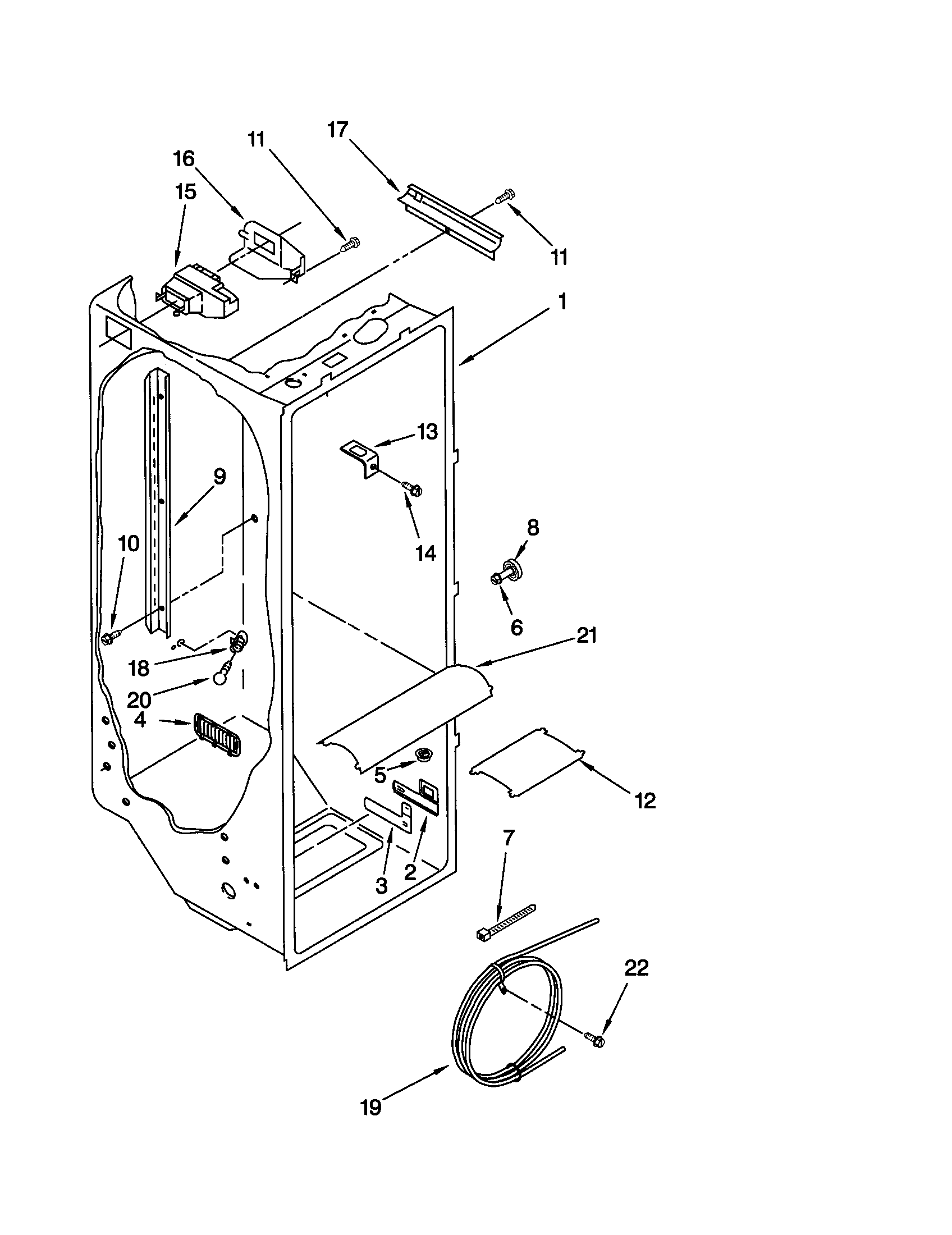 Kenmore 10659297991 refrigerator liner diagram