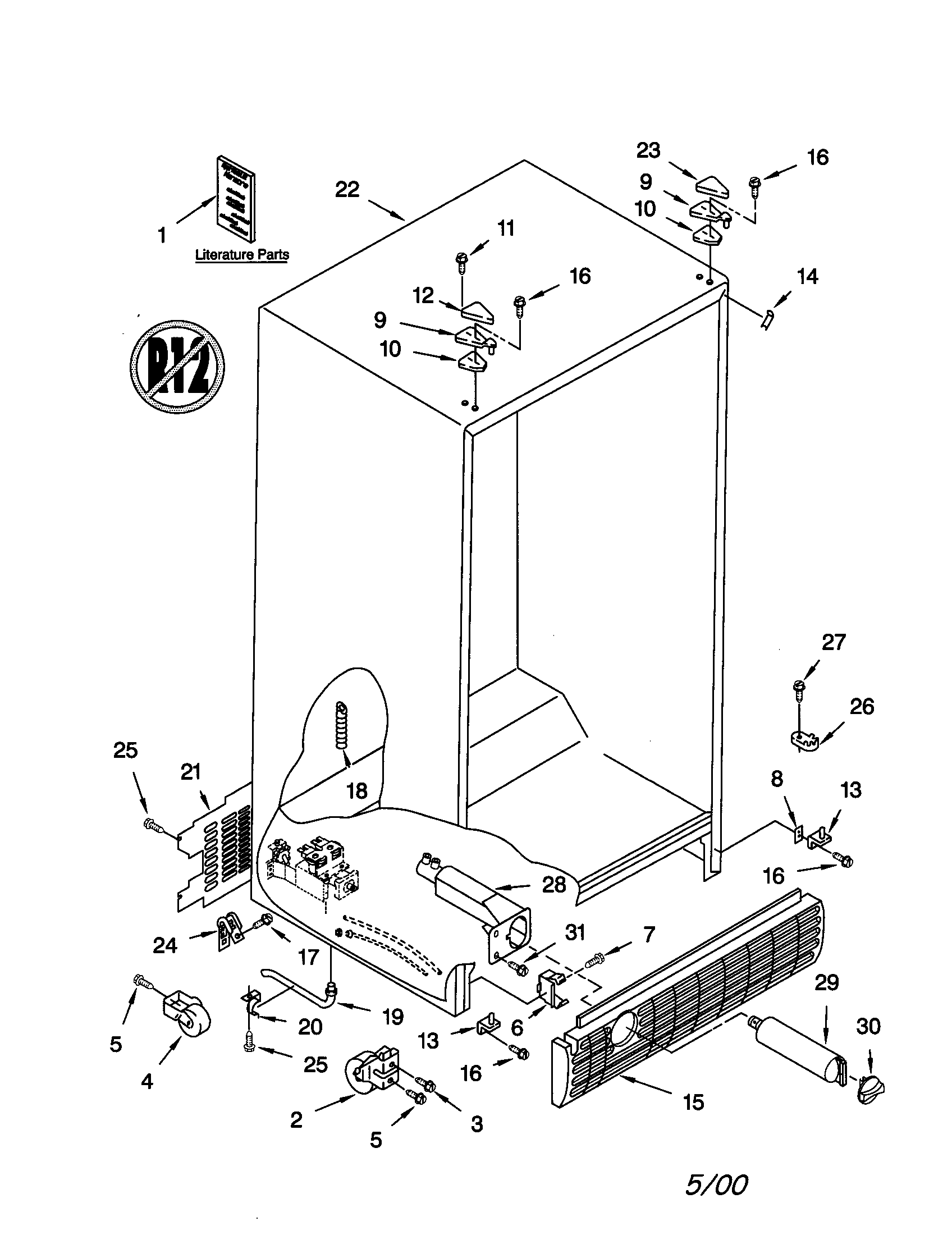 Kenmore 10659597990 cabinet diagram