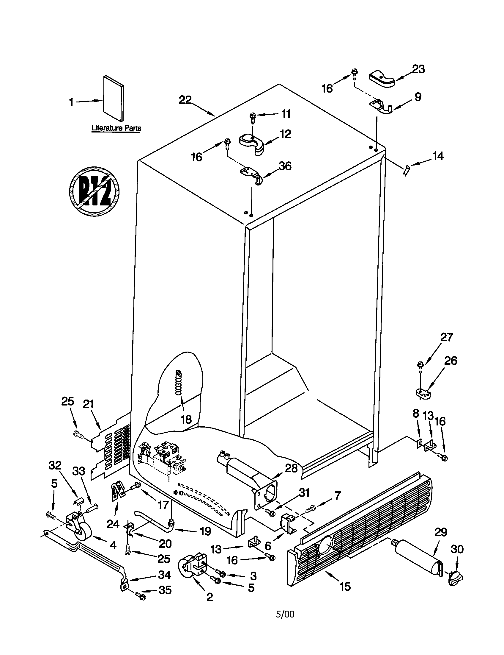 Kenmore Elite 10650203990 cabinet diagram