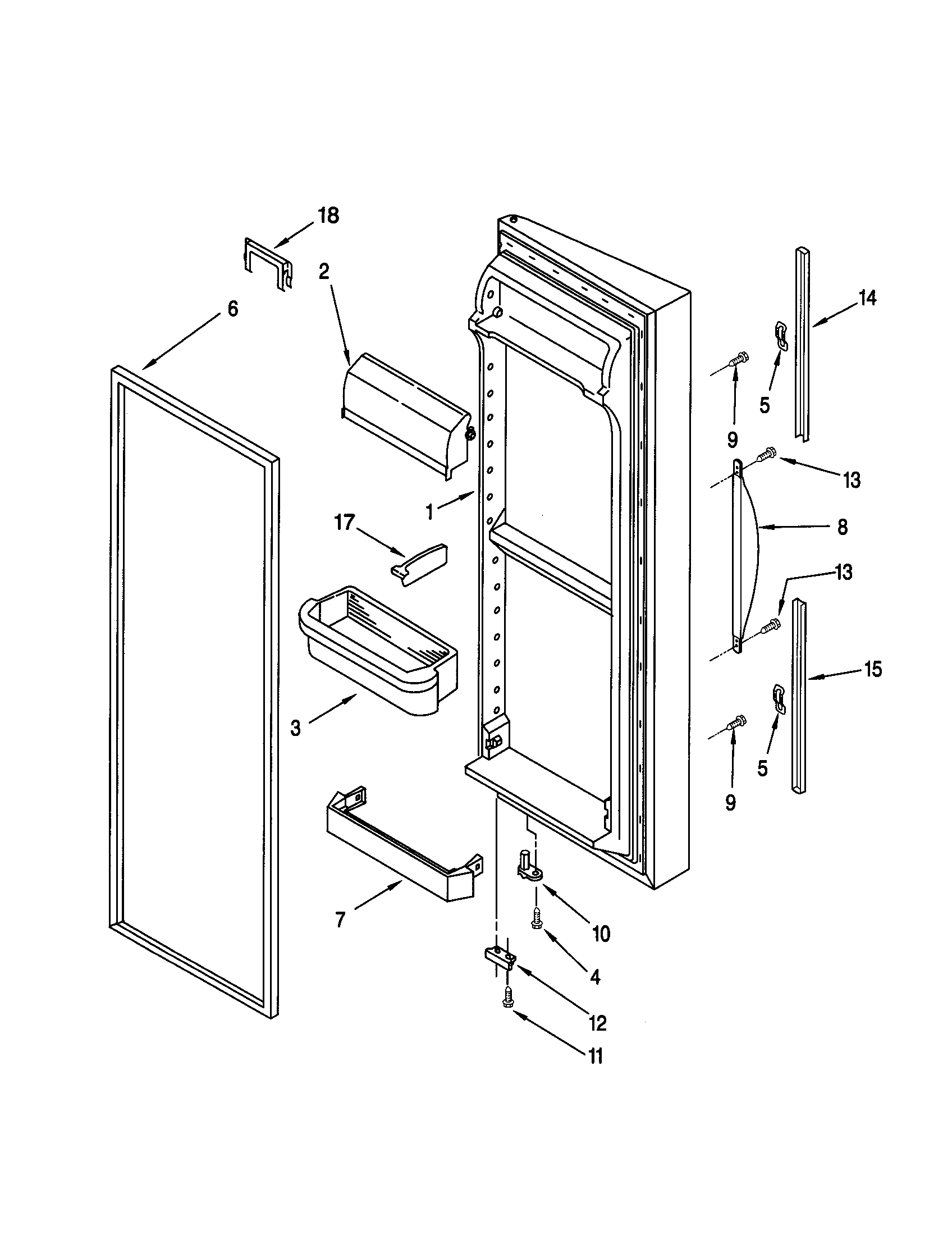 Kenmore Elite 10650203990 refrigerator door diagram