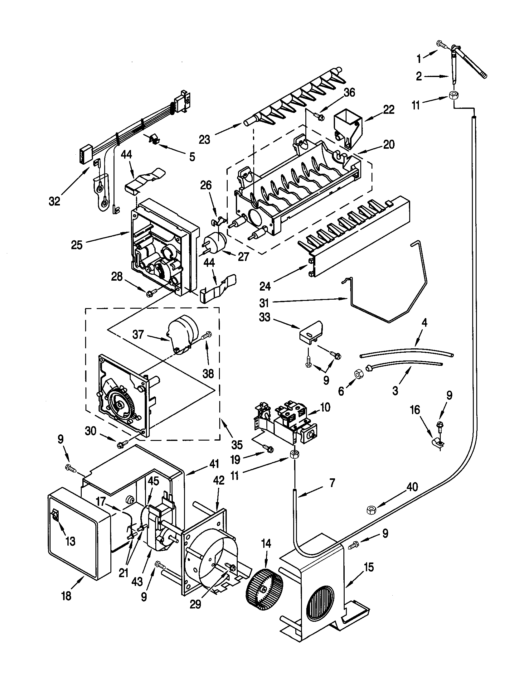 Kenmore Elite 10650203990 icemaker diagram