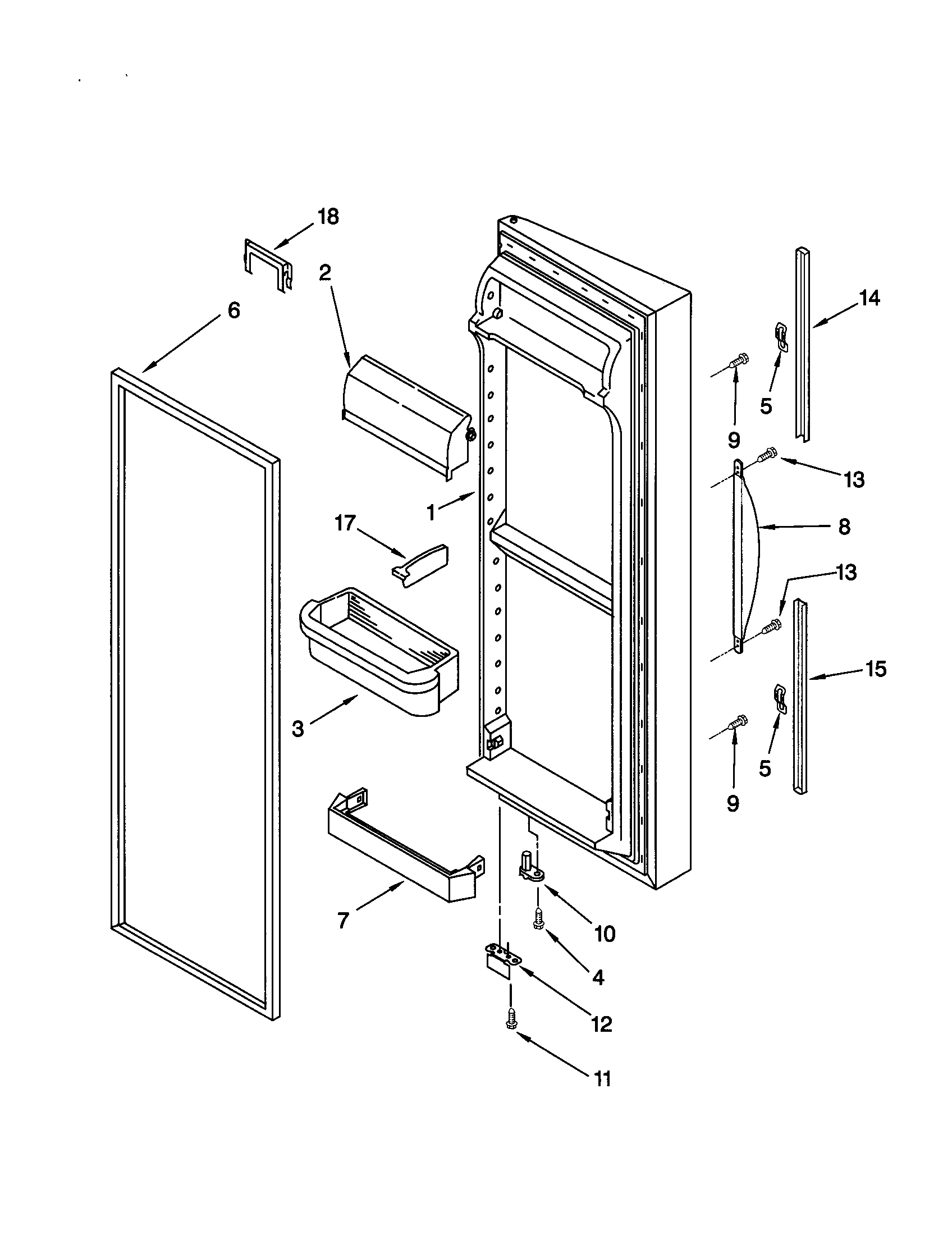 Kenmore Elite 10650599000 refrigerator door diagram