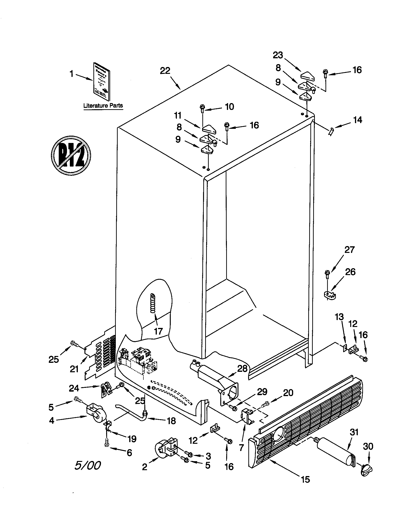 Kenmore 10650269990 cabinet diagram