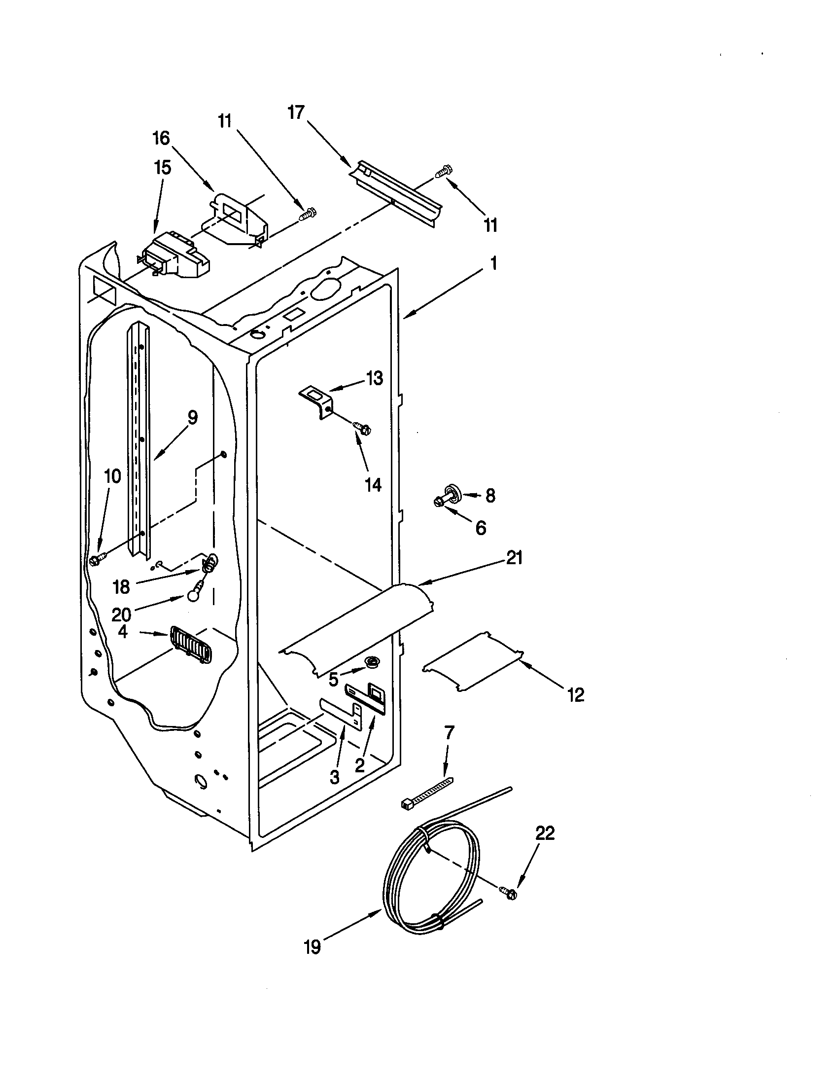 Kenmore 10650269990 refrigerator liner diagram