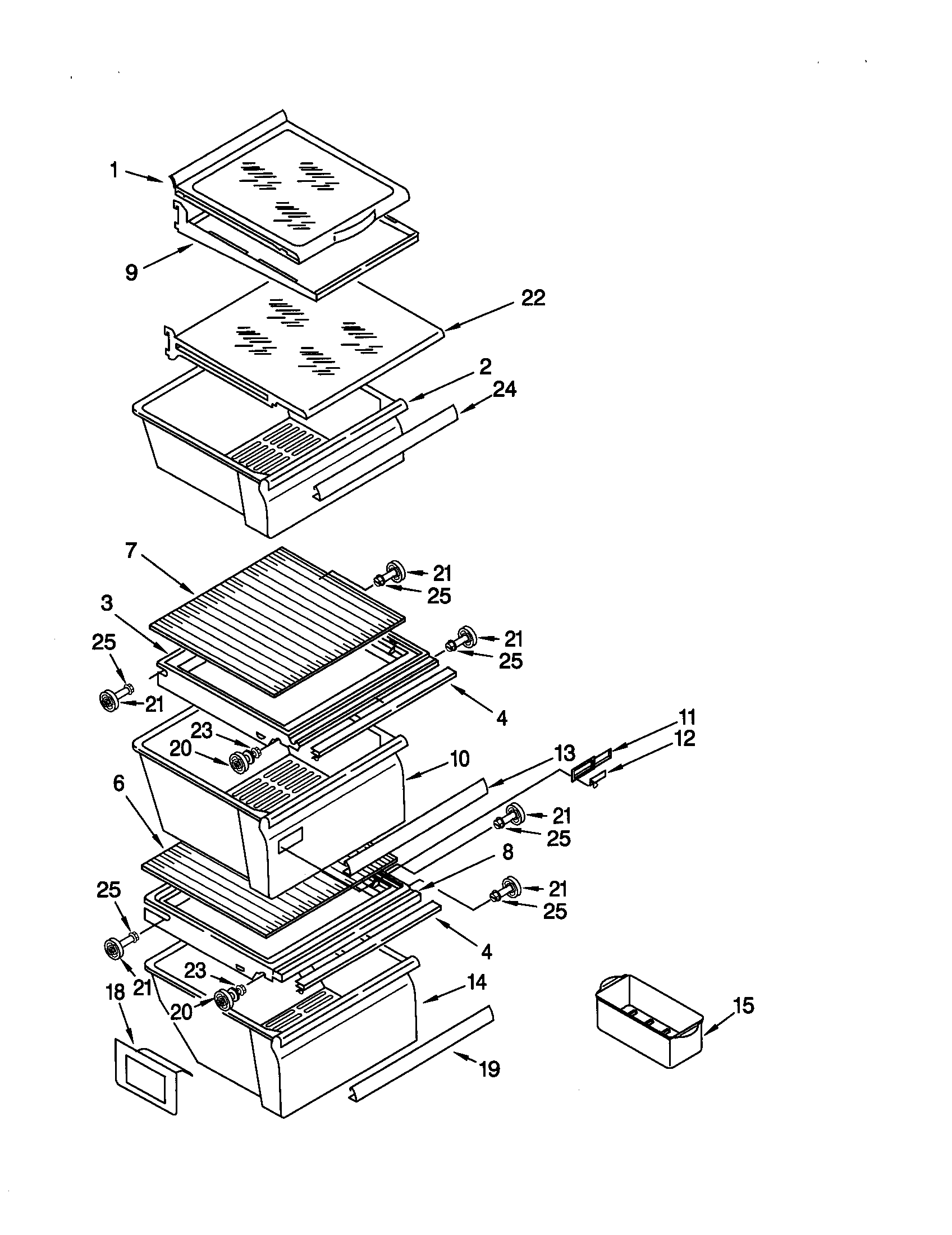 Kenmore 10650269990 refrigerator shelf diagram