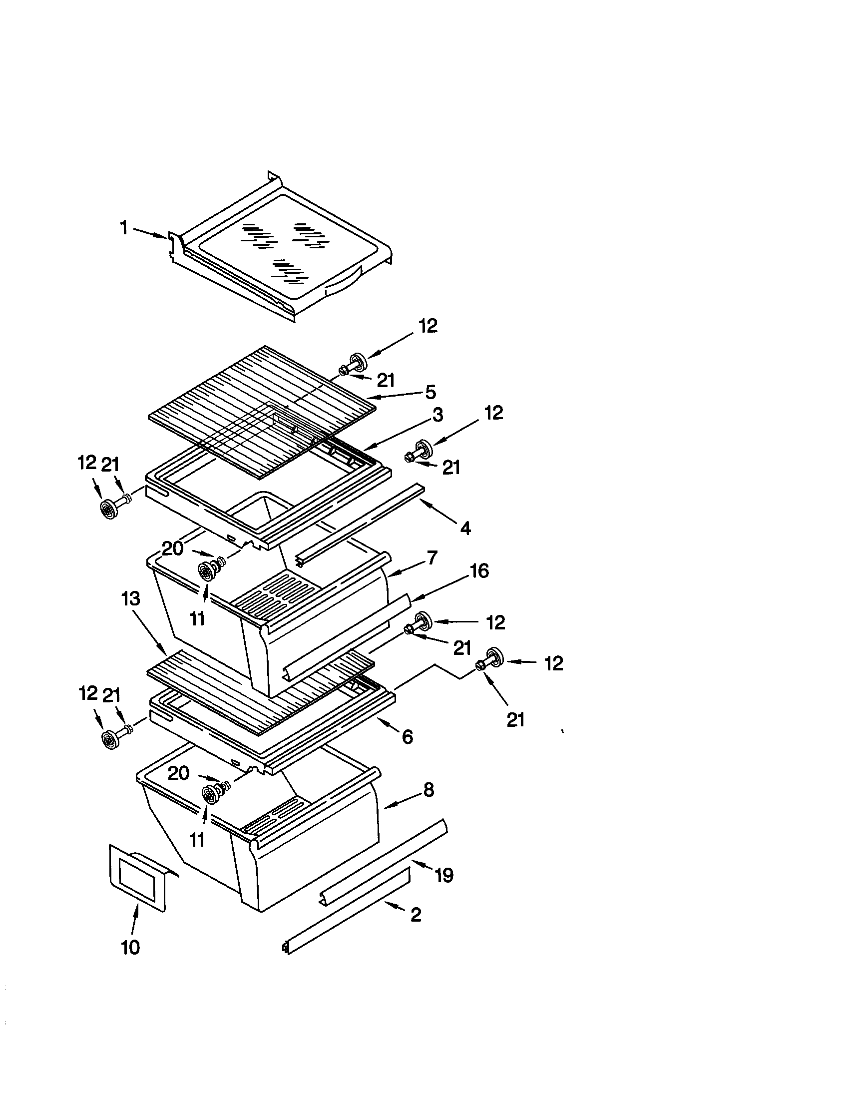 Kenmore 10650022000 refrigerator shelf diagram