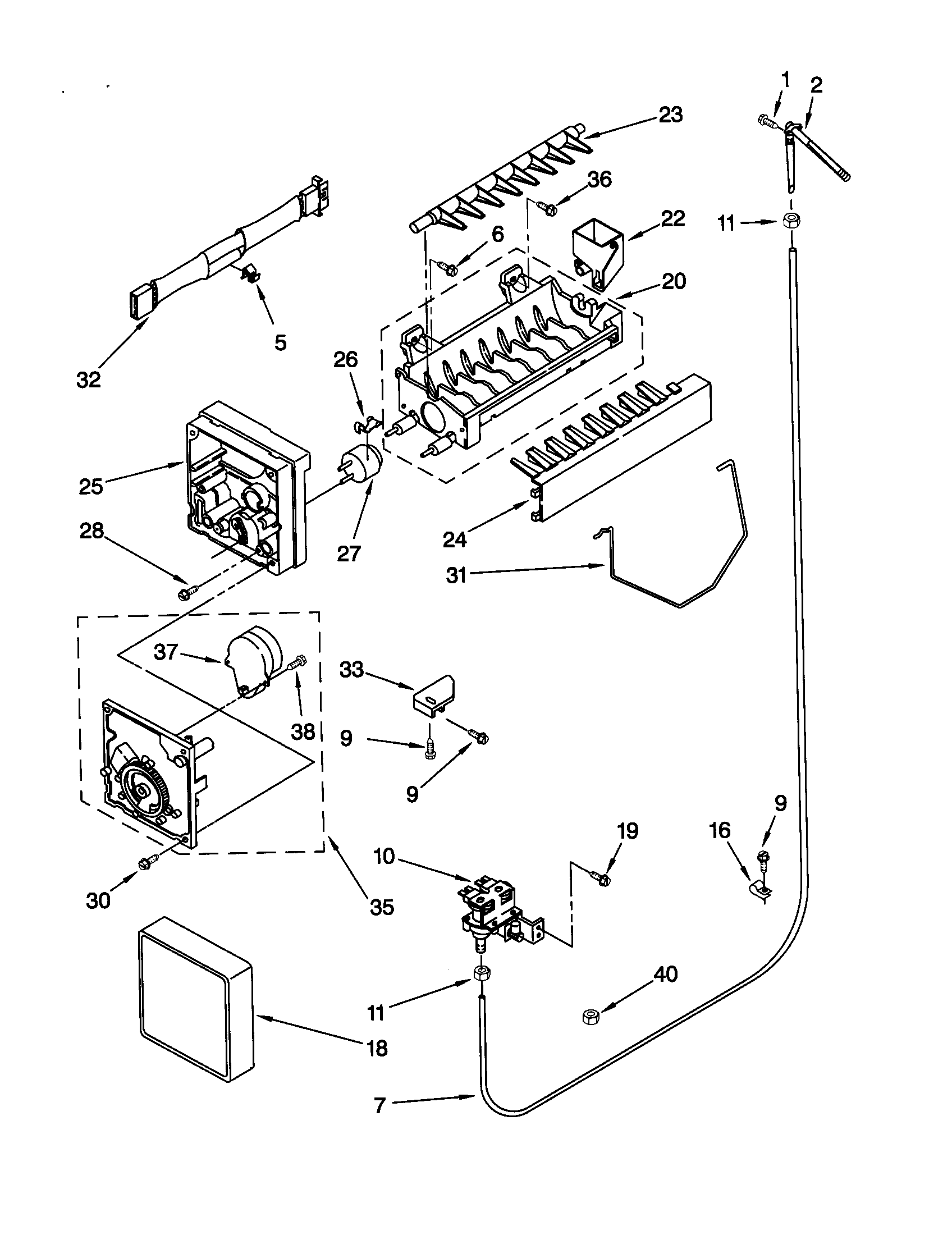 Kenmore 10650022000 icemaker diagram