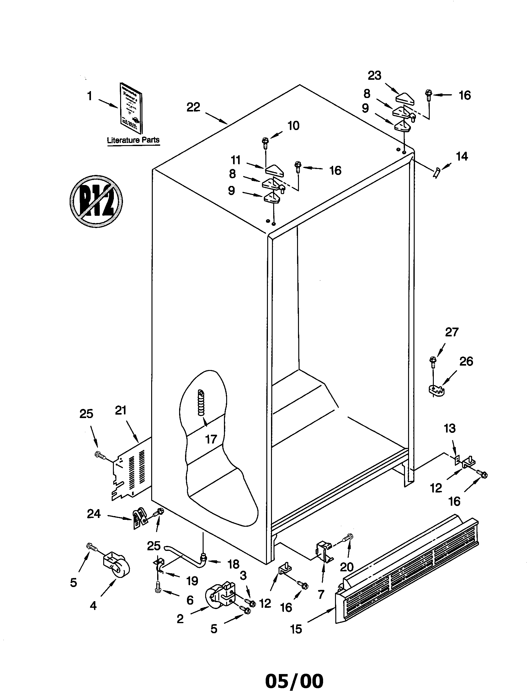 Kenmore 10650037000 cabinet diagram
