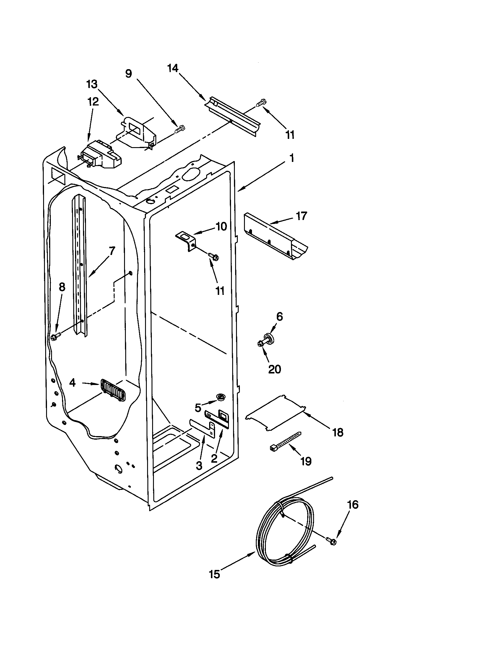 Kenmore 10650037000 refrigerator liner diagram