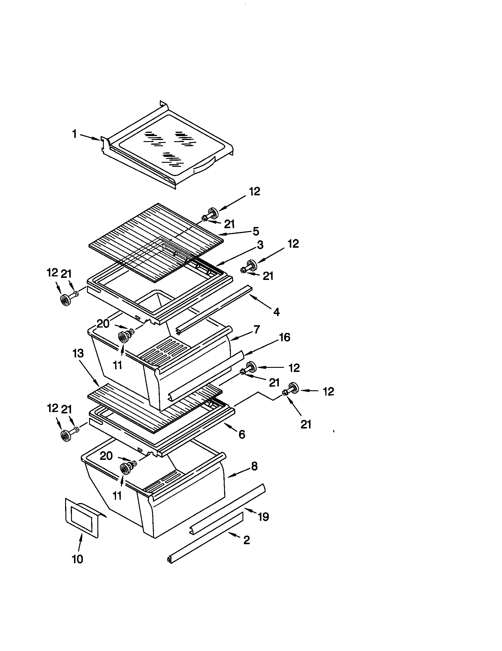 Kenmore 10650037000 refrigerator shelf diagram