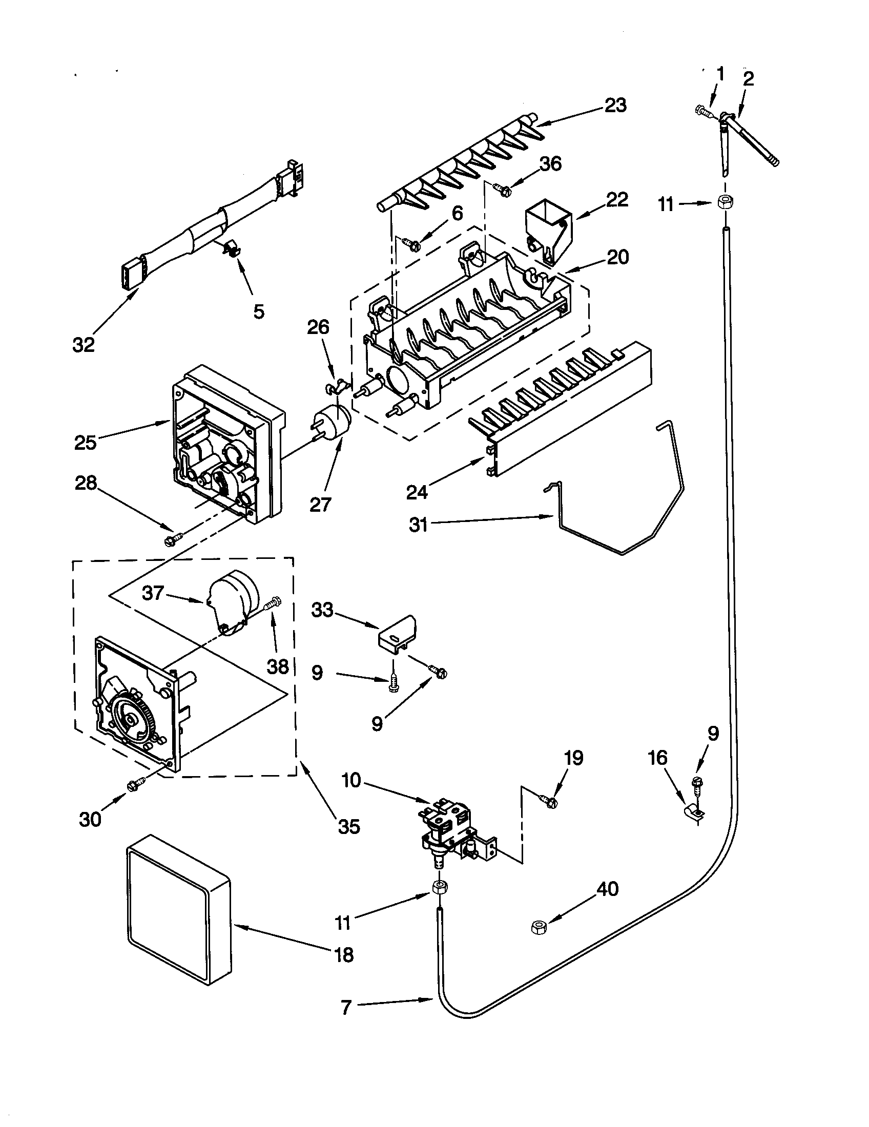 Kenmore 10650037000 icemaker diagram