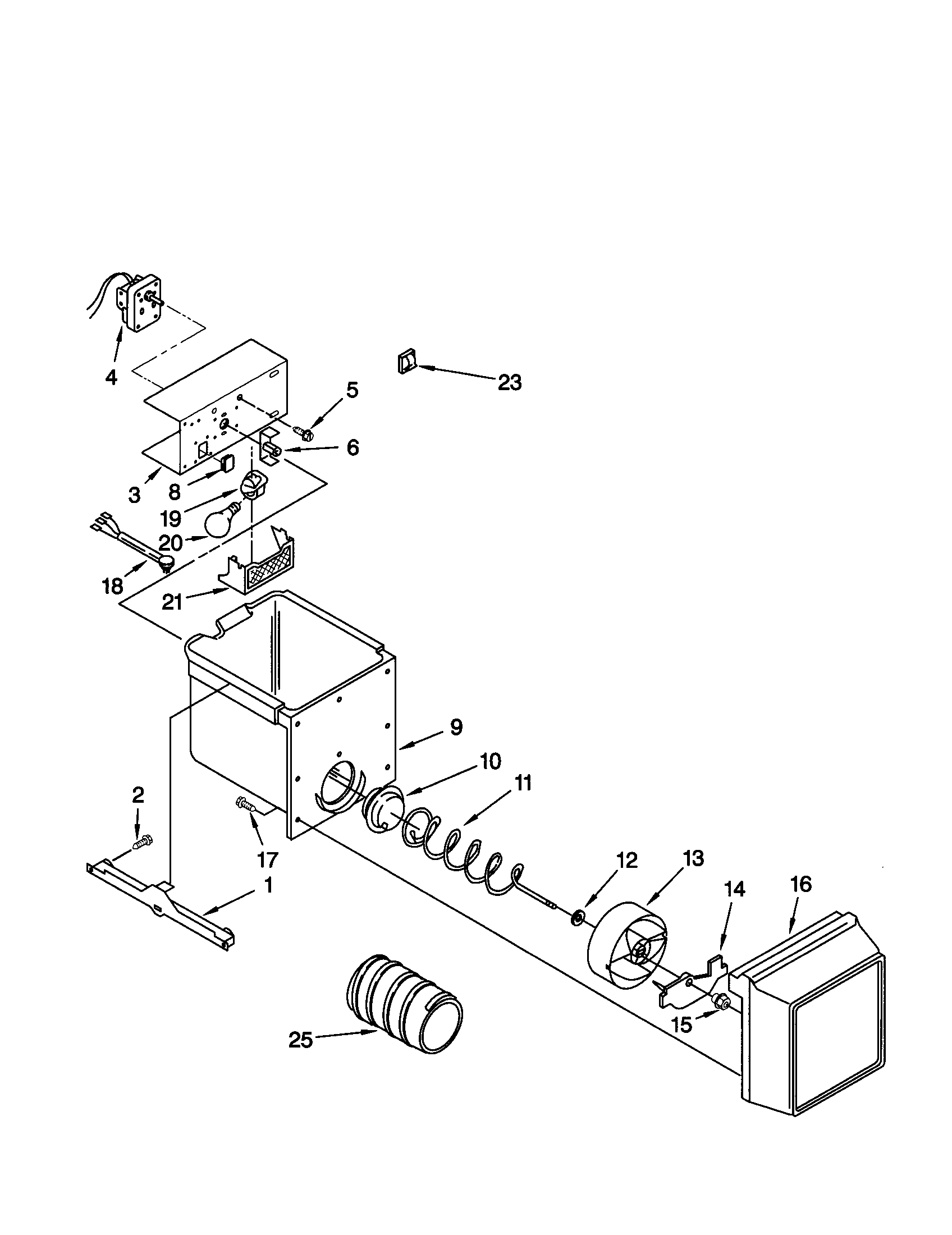 Kenmore 10659021991 freezer interior diagram