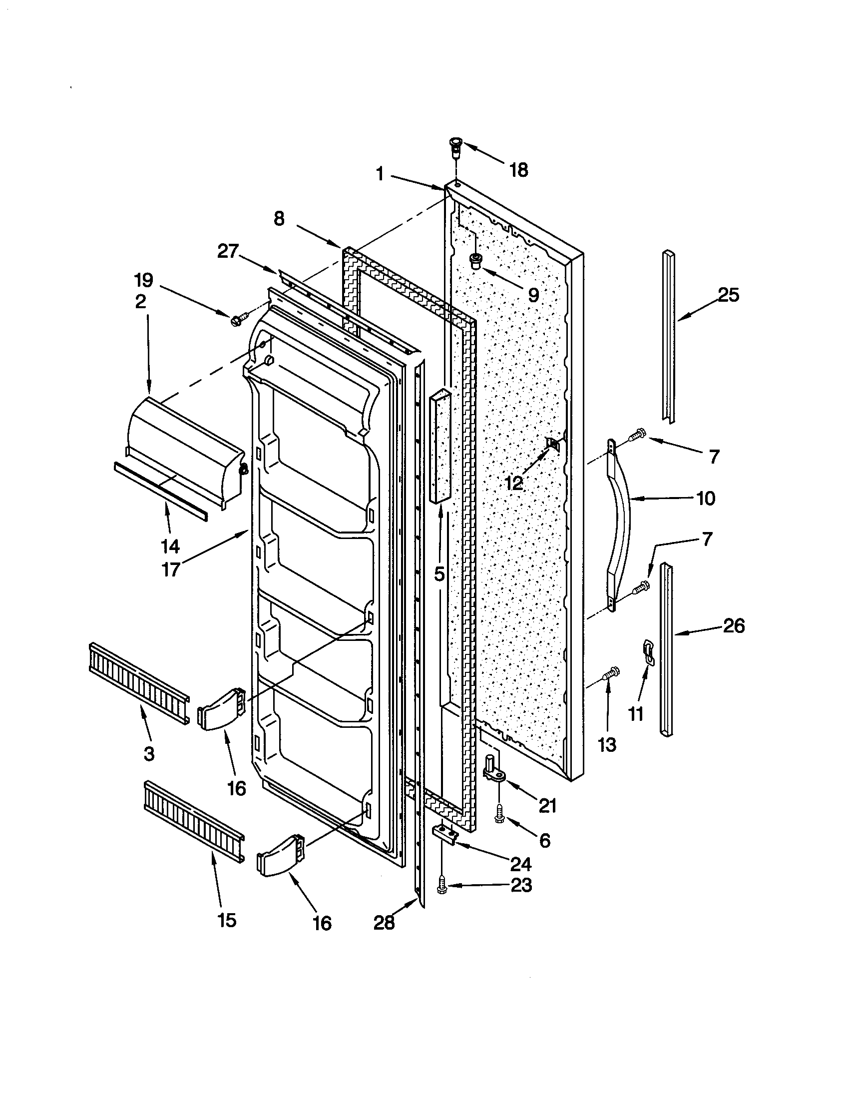 Kenmore 10659021991 refrigerator door diagram