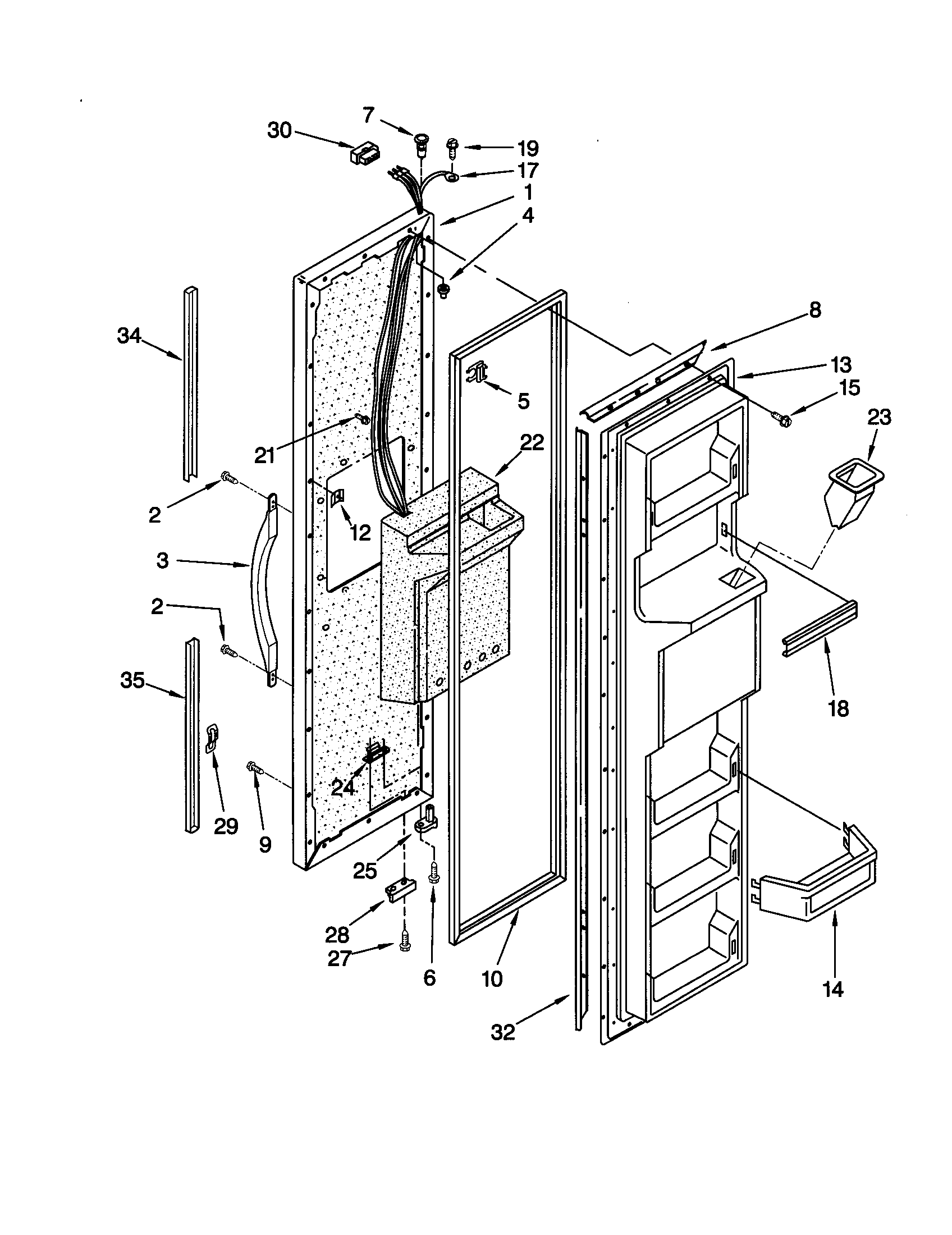 Kenmore 10659021991 freezer door diagram