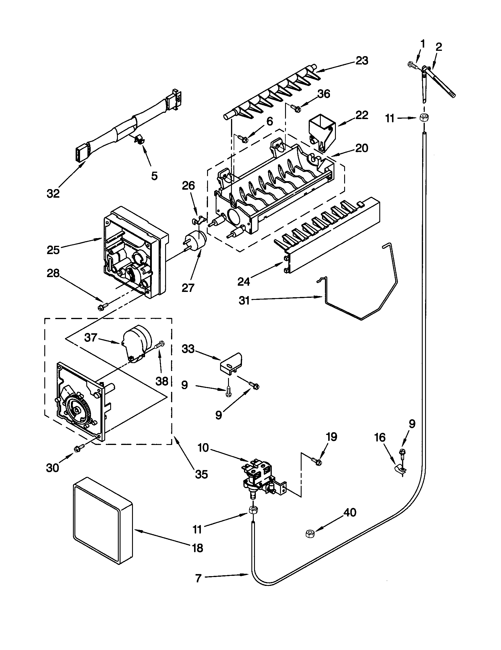 Kenmore 10659021991 icemaker diagram