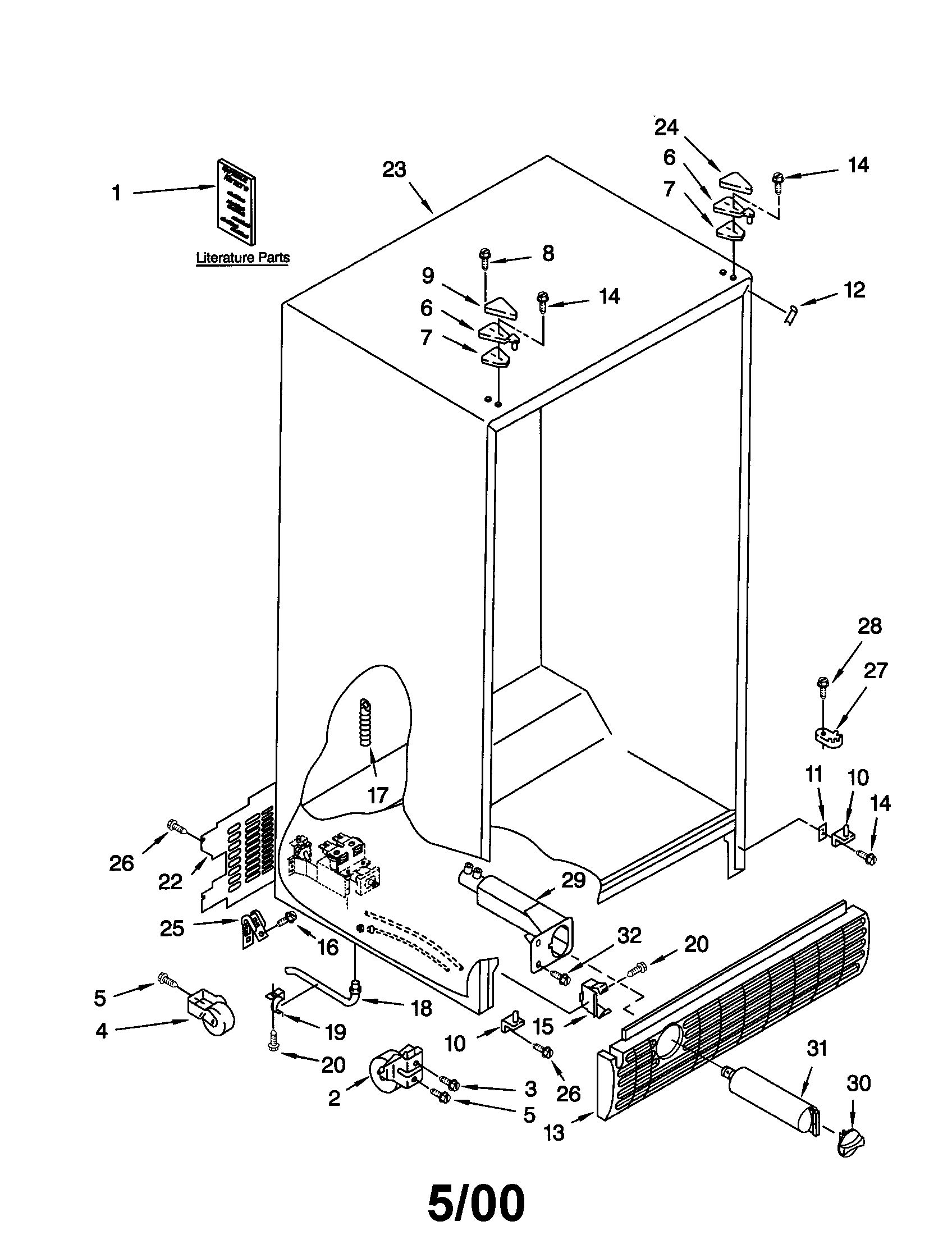 Kenmore 10659799990 cabinet diagram