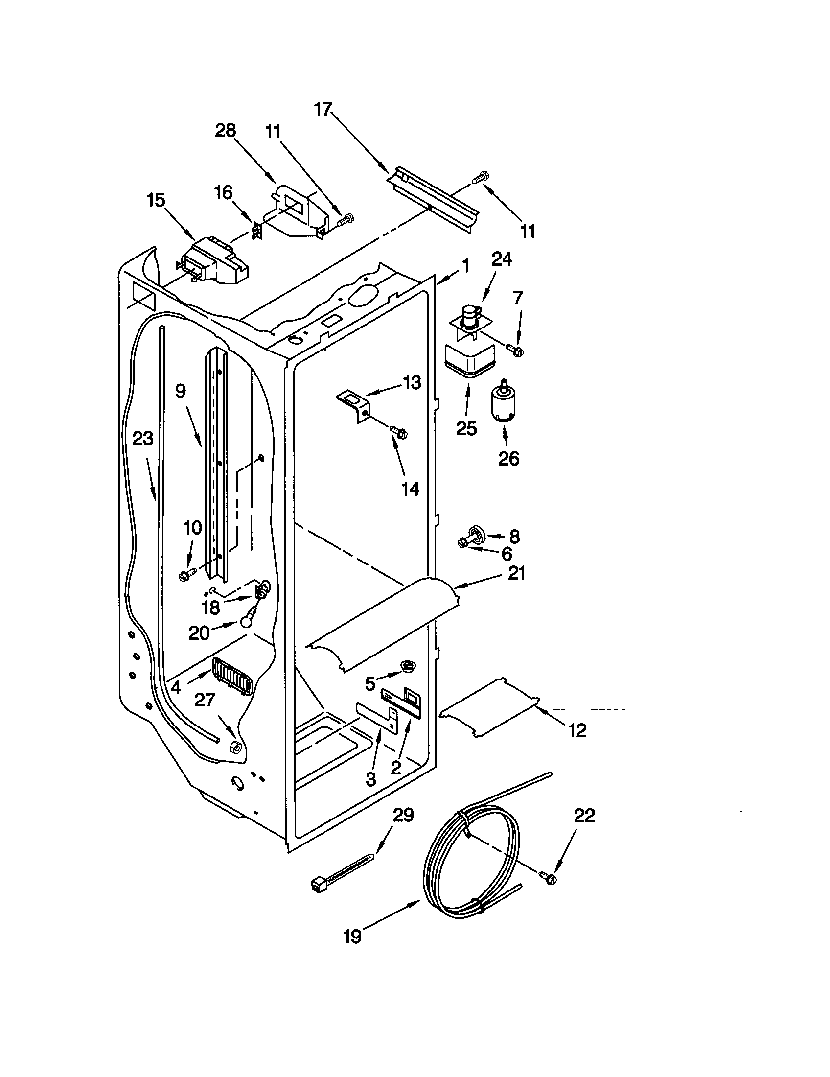 Kenmore 10659217990 refrigerator liner diagram