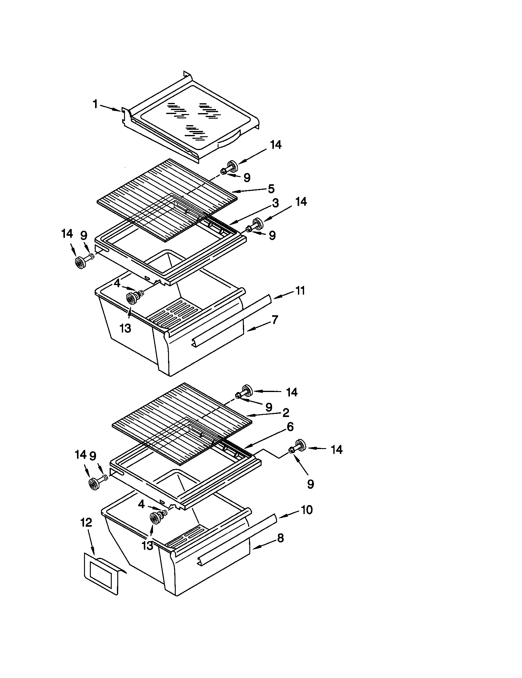 Kenmore 10659217990 refrigerator shelf diagram