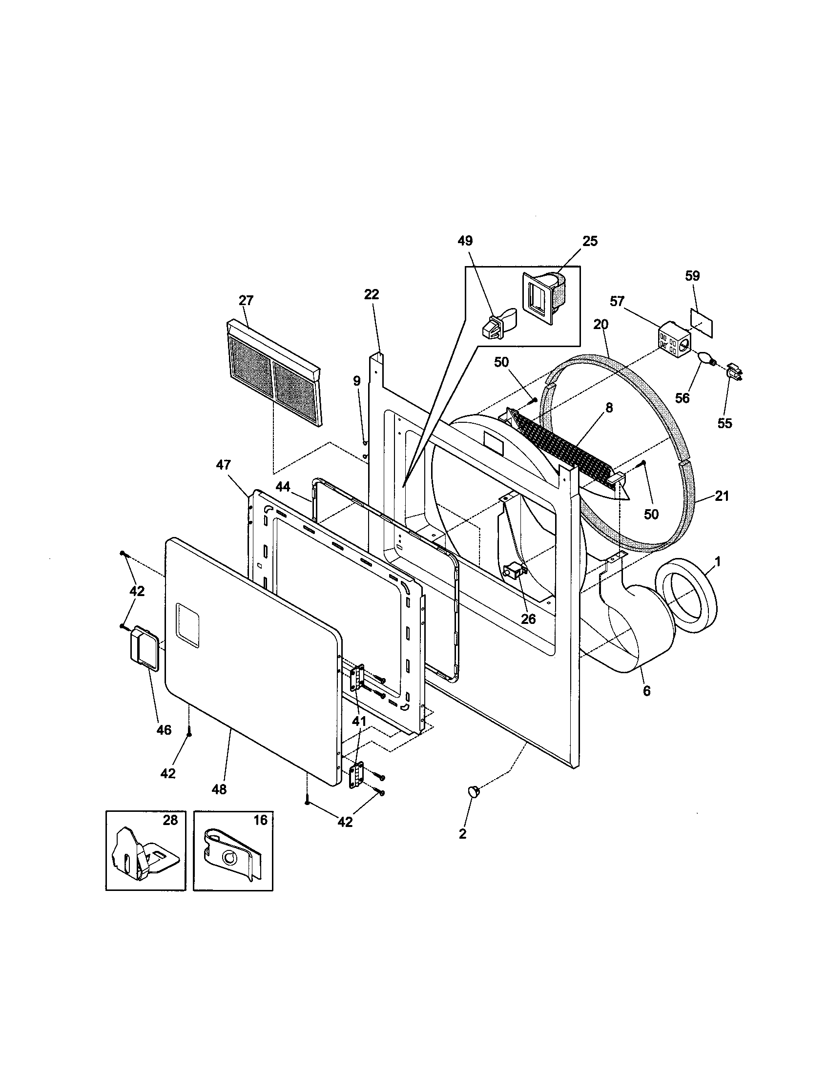 Sears Canada 970C9004200 door diagram