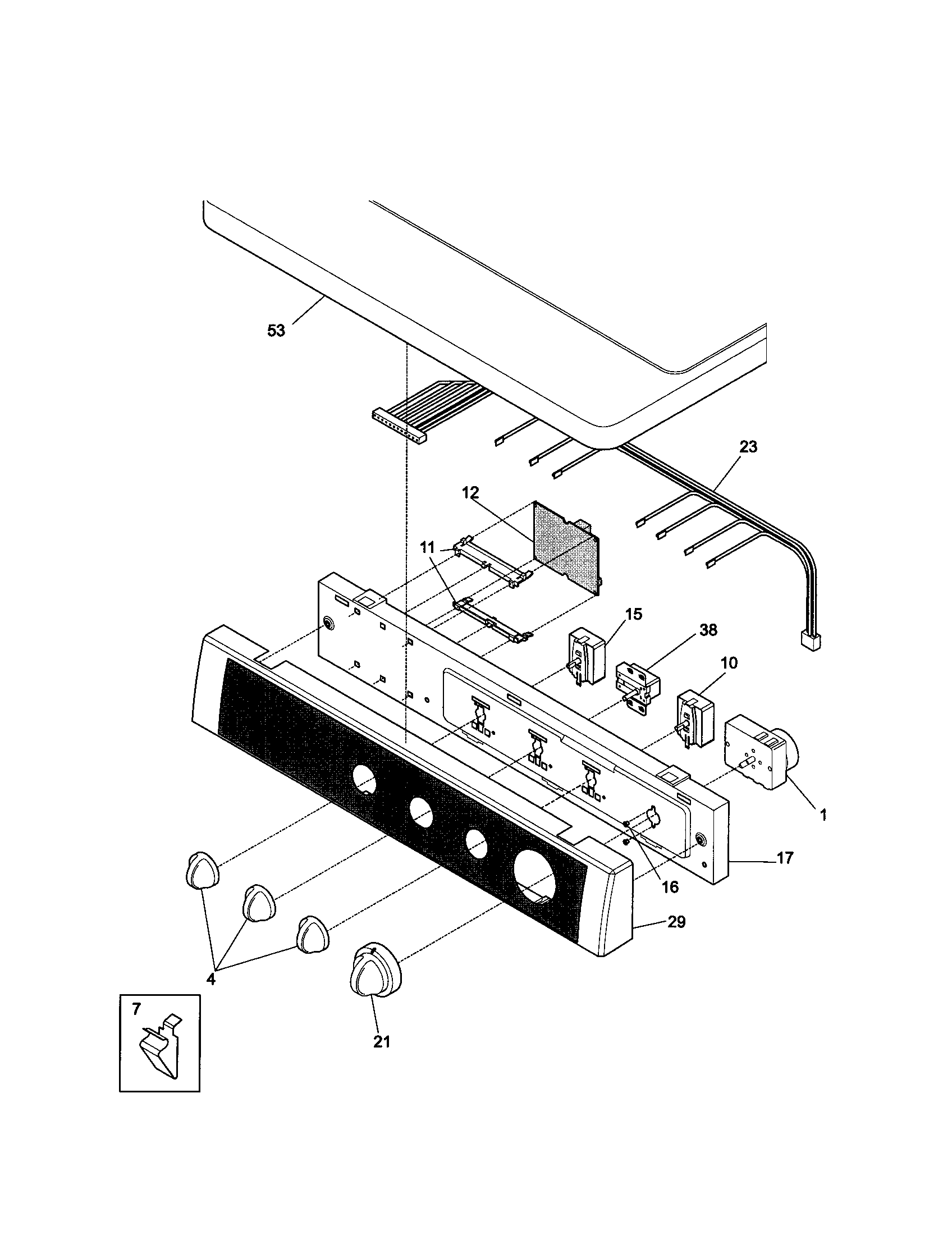 Sears Canada 970C9004200 control panel diagram