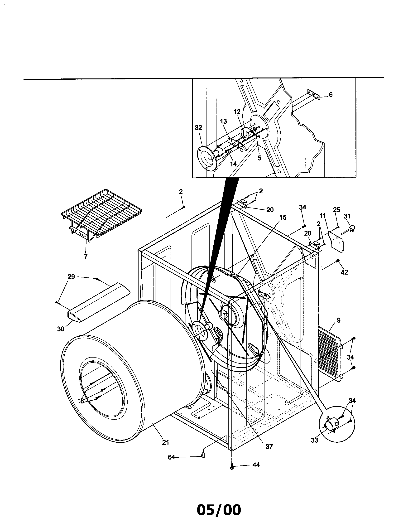 Sears Canada 970-C90052-00 drum/cabinet diagram
