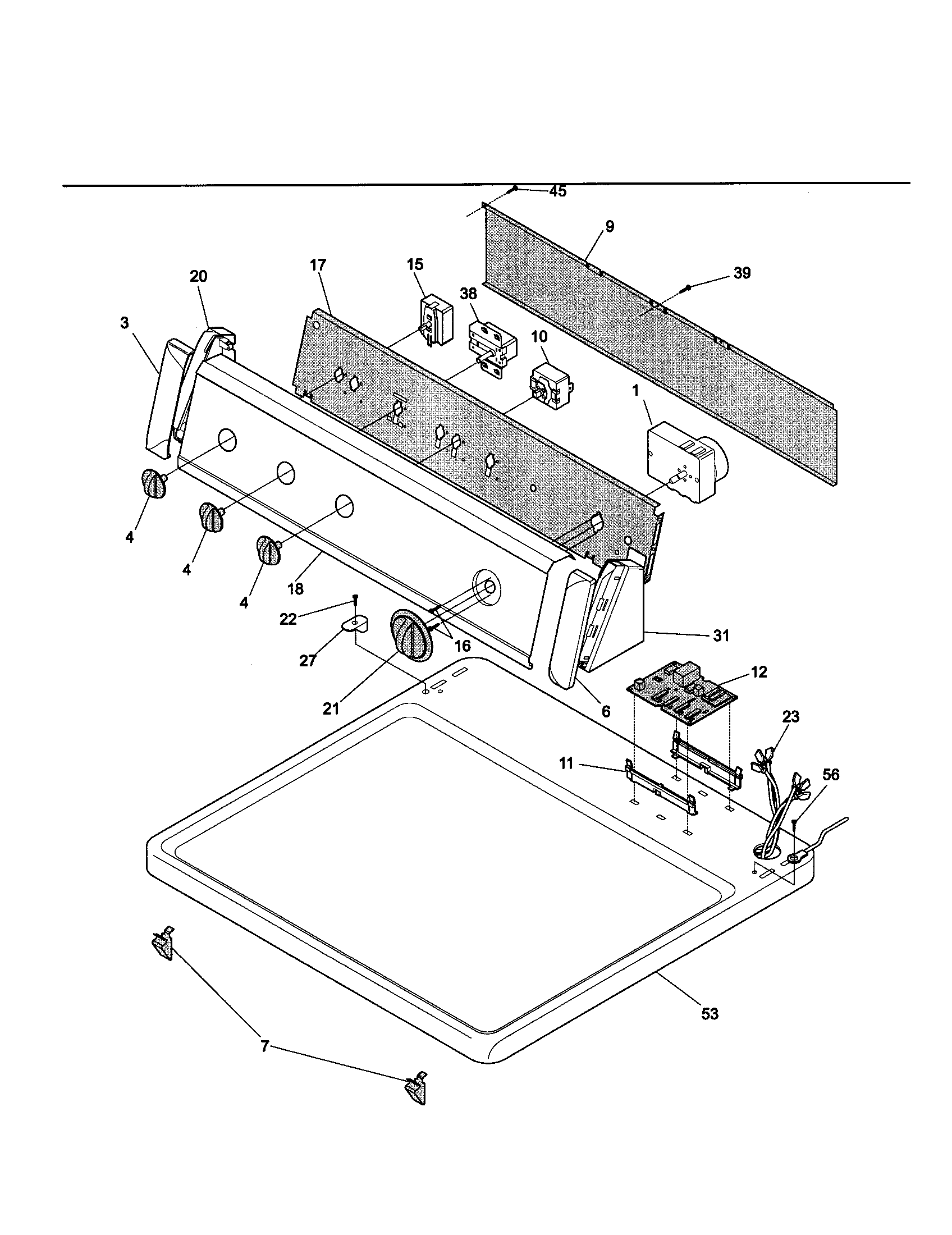 Sears Canada 970-C90052-00 control panel diagram