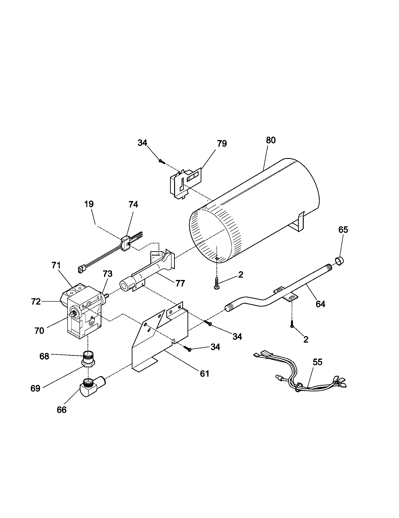 Sears Canada 970-C90052-00 burner assembly diagram