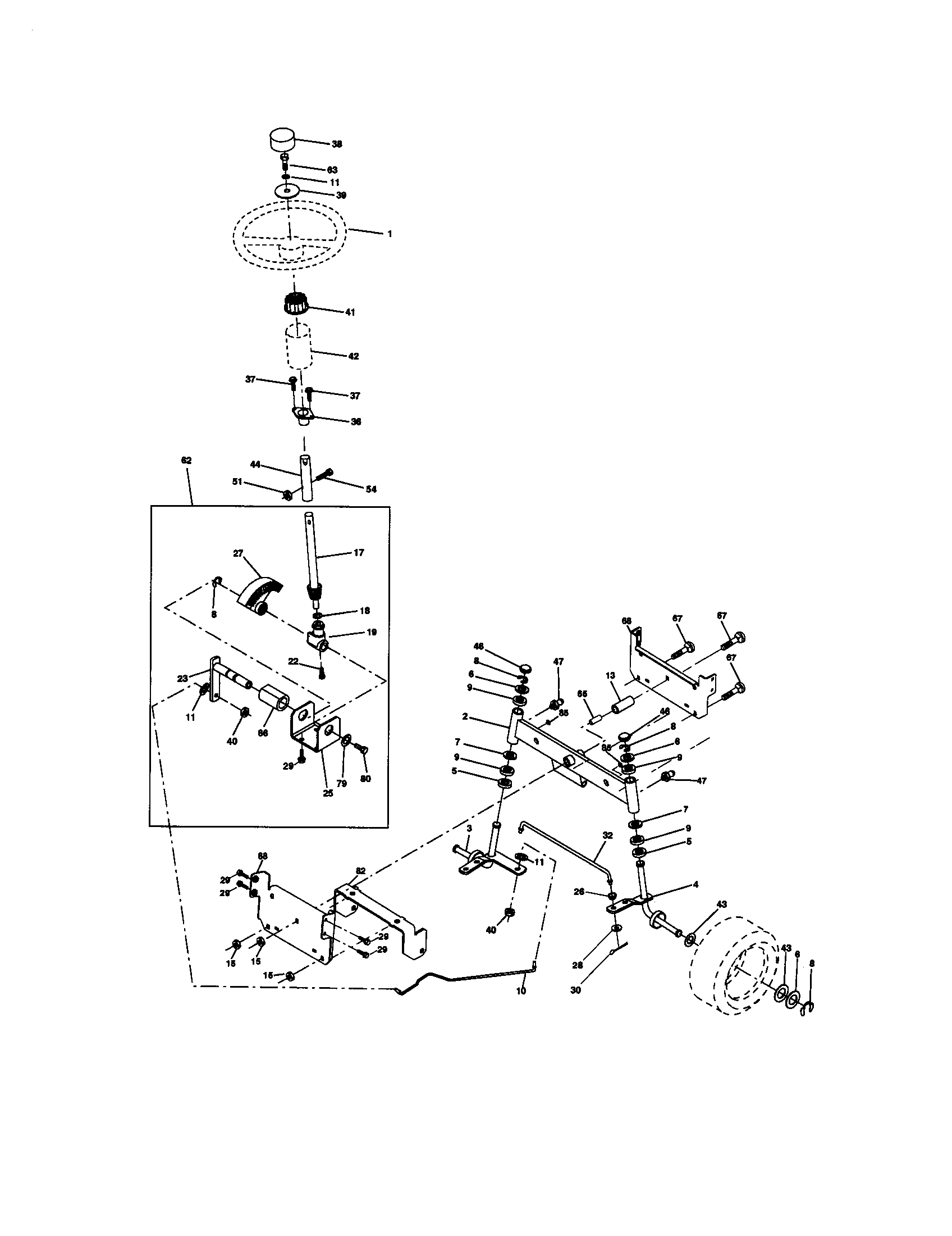 Craftsman 917270671 steering assembly diagram