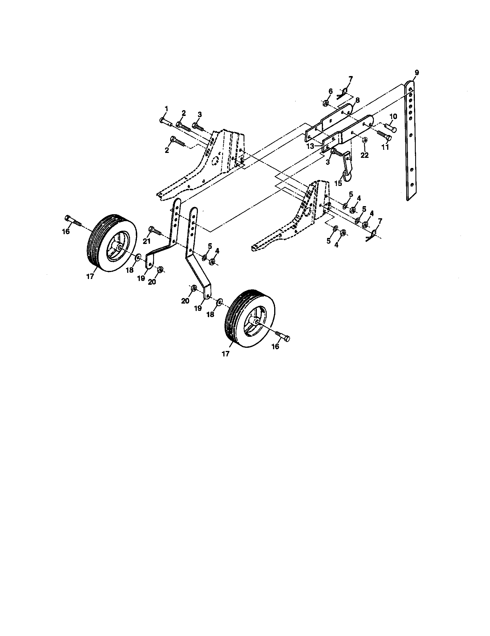 Craftsman 917292393 wheel and depth stake assembly diagram