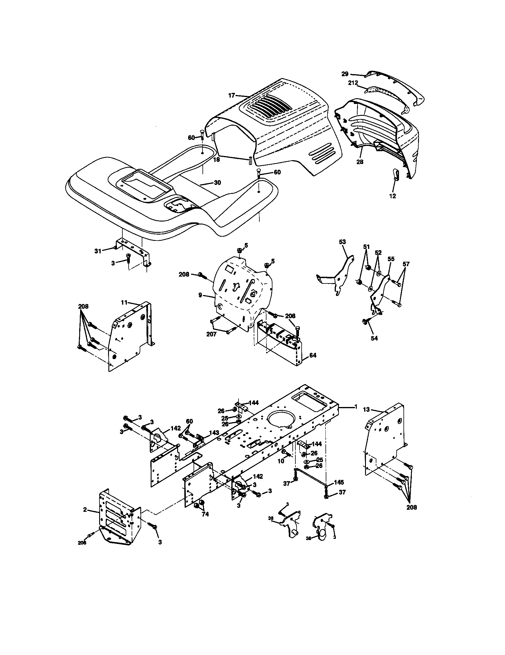 Craftsman 917270741 chassis and enclosures diagram