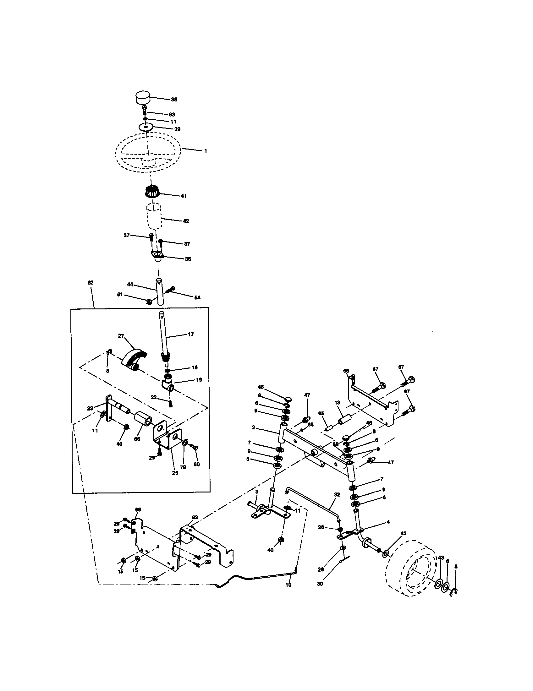 Craftsman 917270741 steering assembly diagram