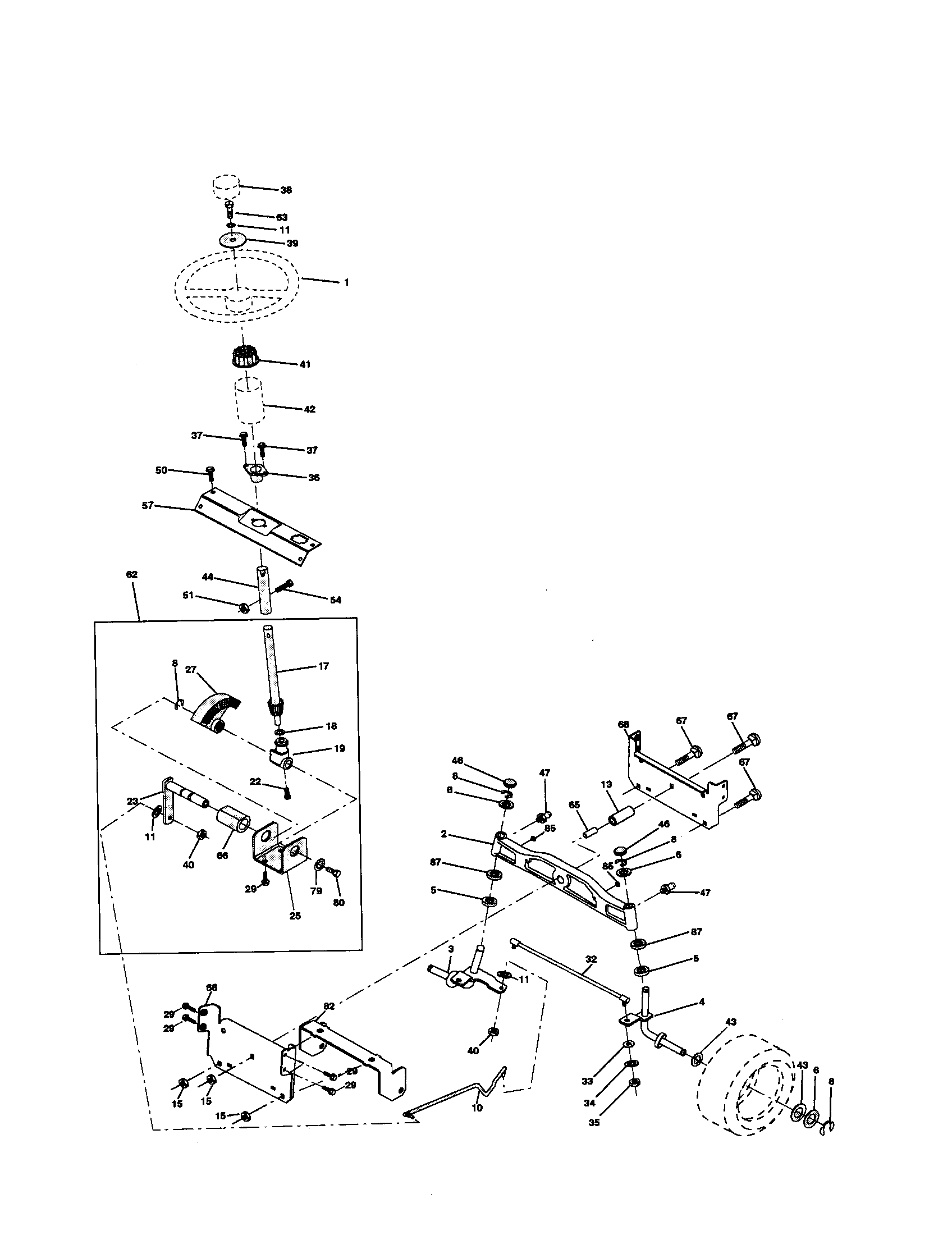 Poulan PR16H42STB steering diagram