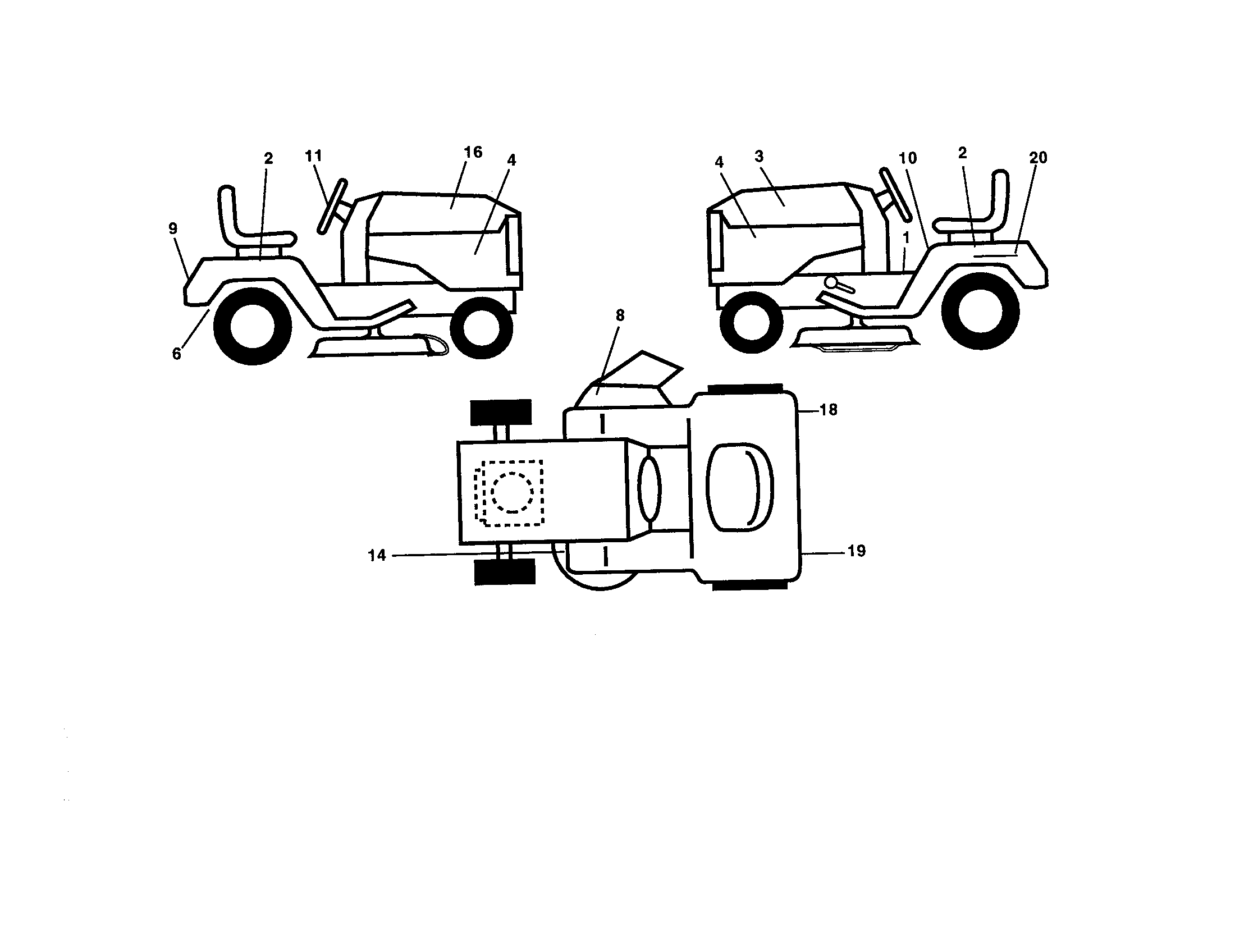 Poulan PR16H42STB decals diagram