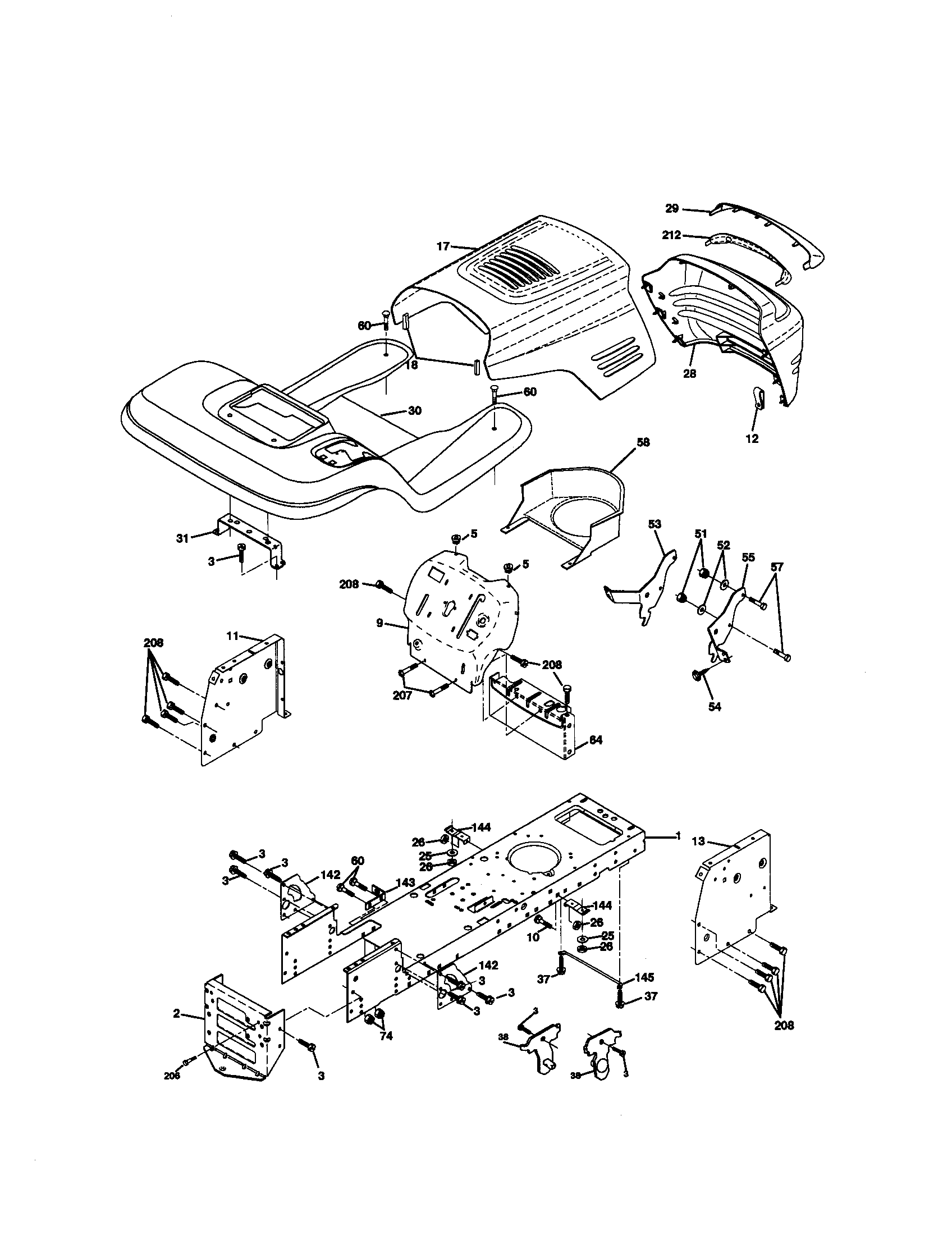 Craftsman 917270762 chassis and enclosures diagram