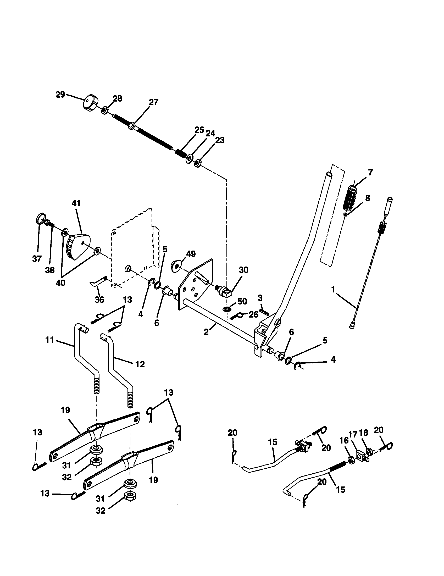 Craftsman 917279921 mower lift diagram