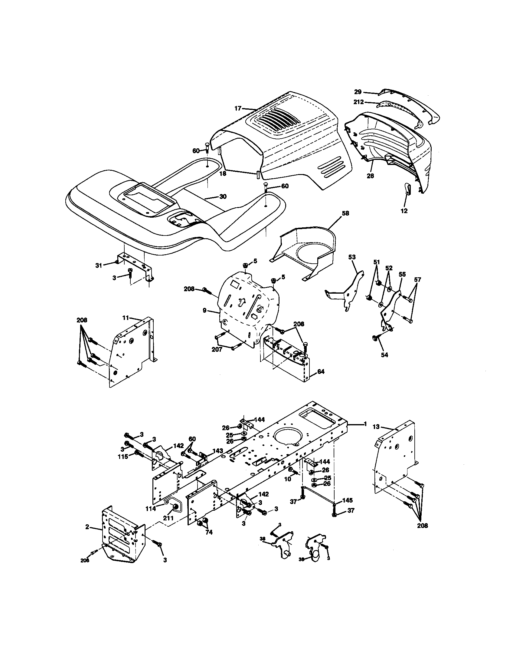 Craftsman 917270752 chassis and enclosures diagram