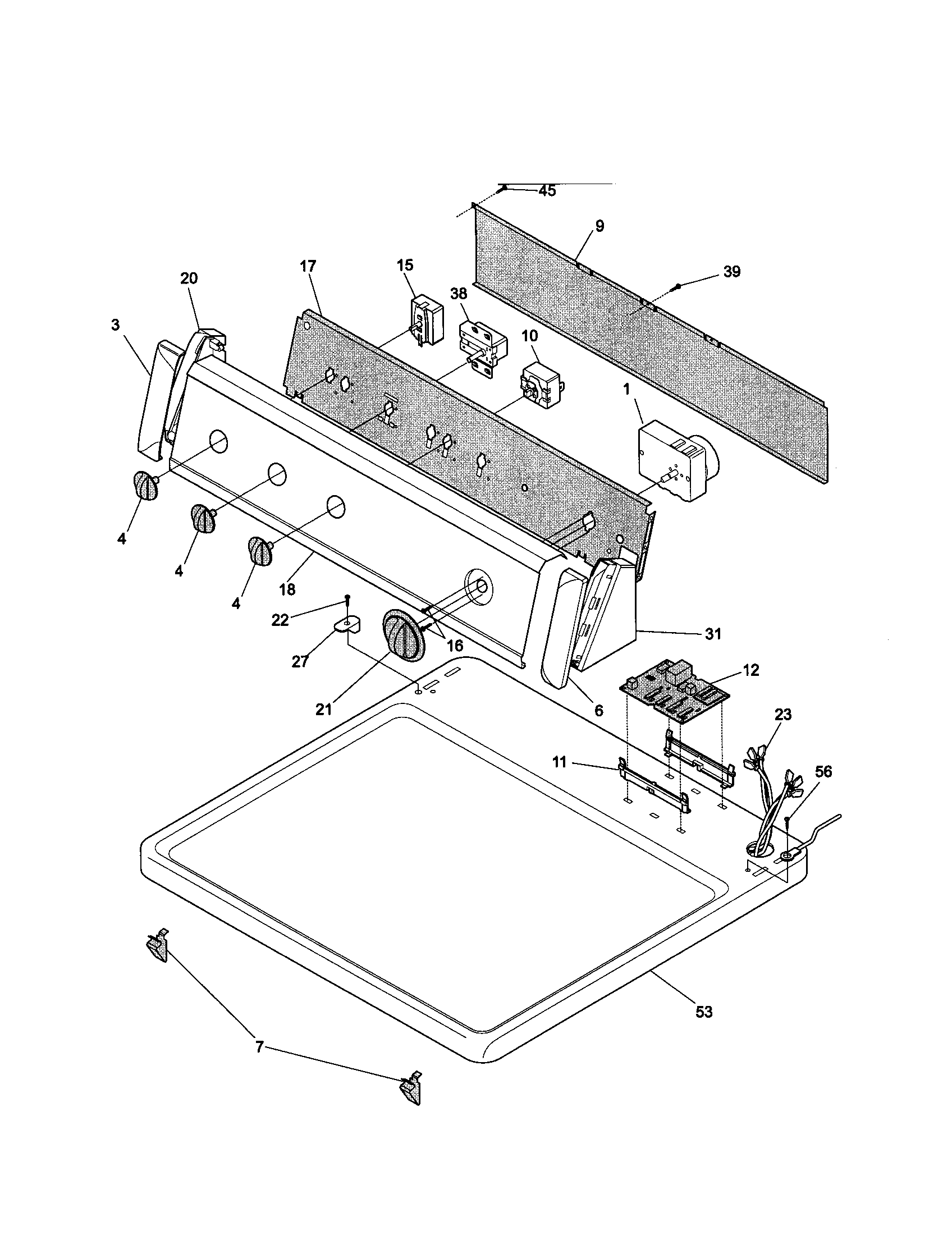 Kenmore 41780052991 control panel diagram