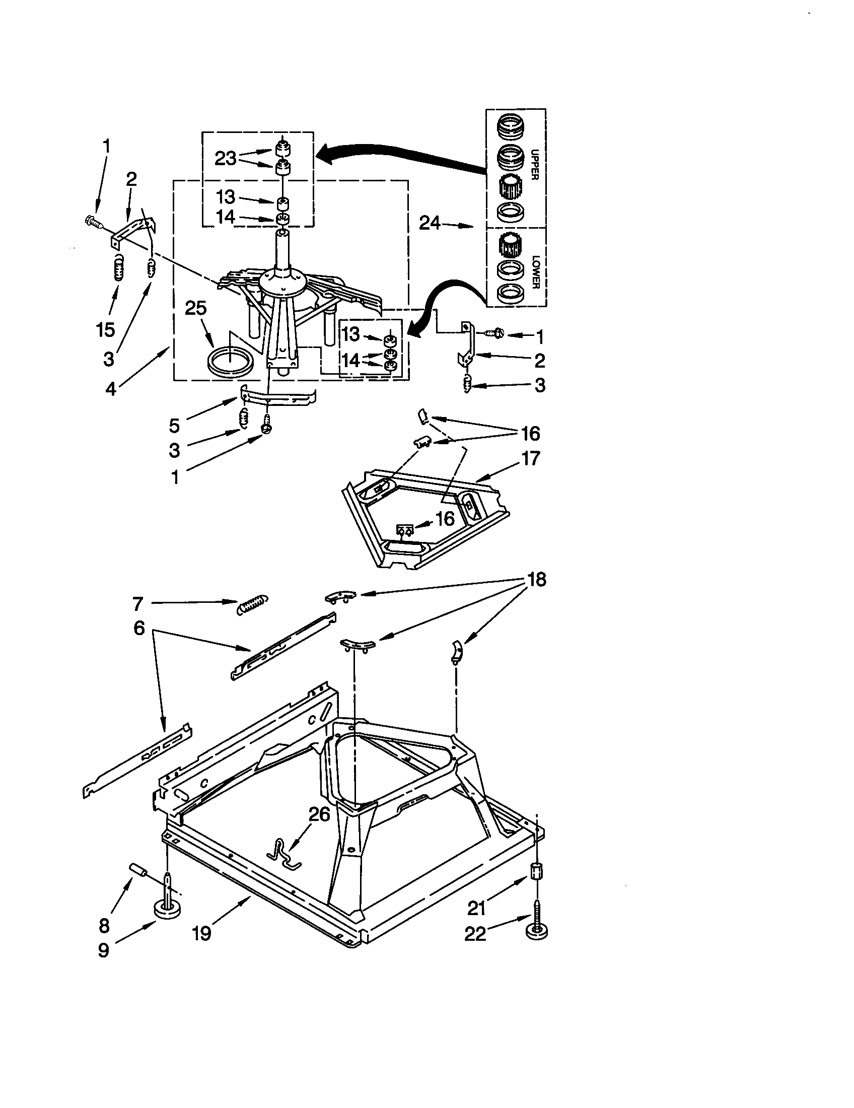 Whirlpool LSQ9600JQ0 machine base diagram